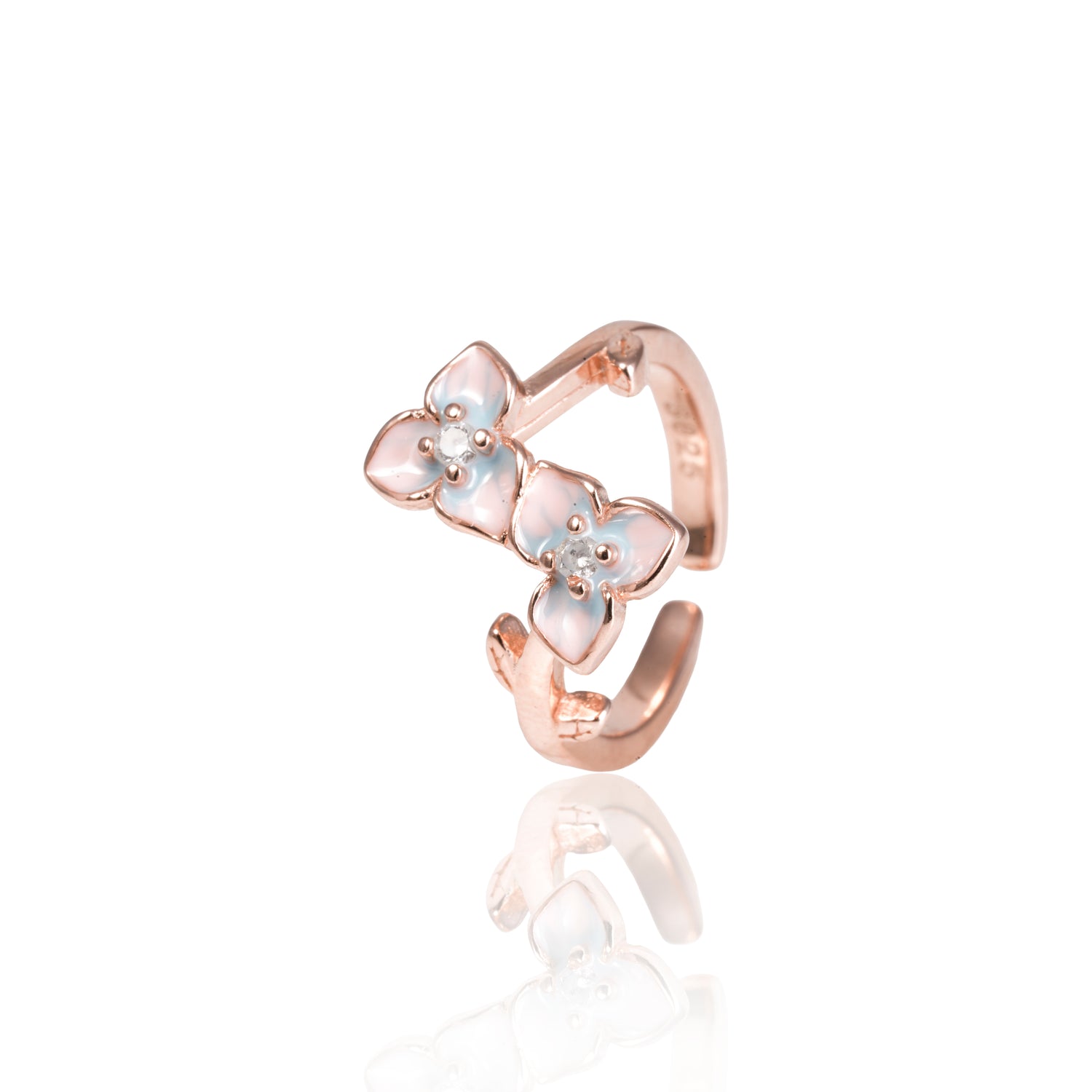 Blossoming Hydrangea Rose Gold Adjustable Toe Ring – 1010-00011