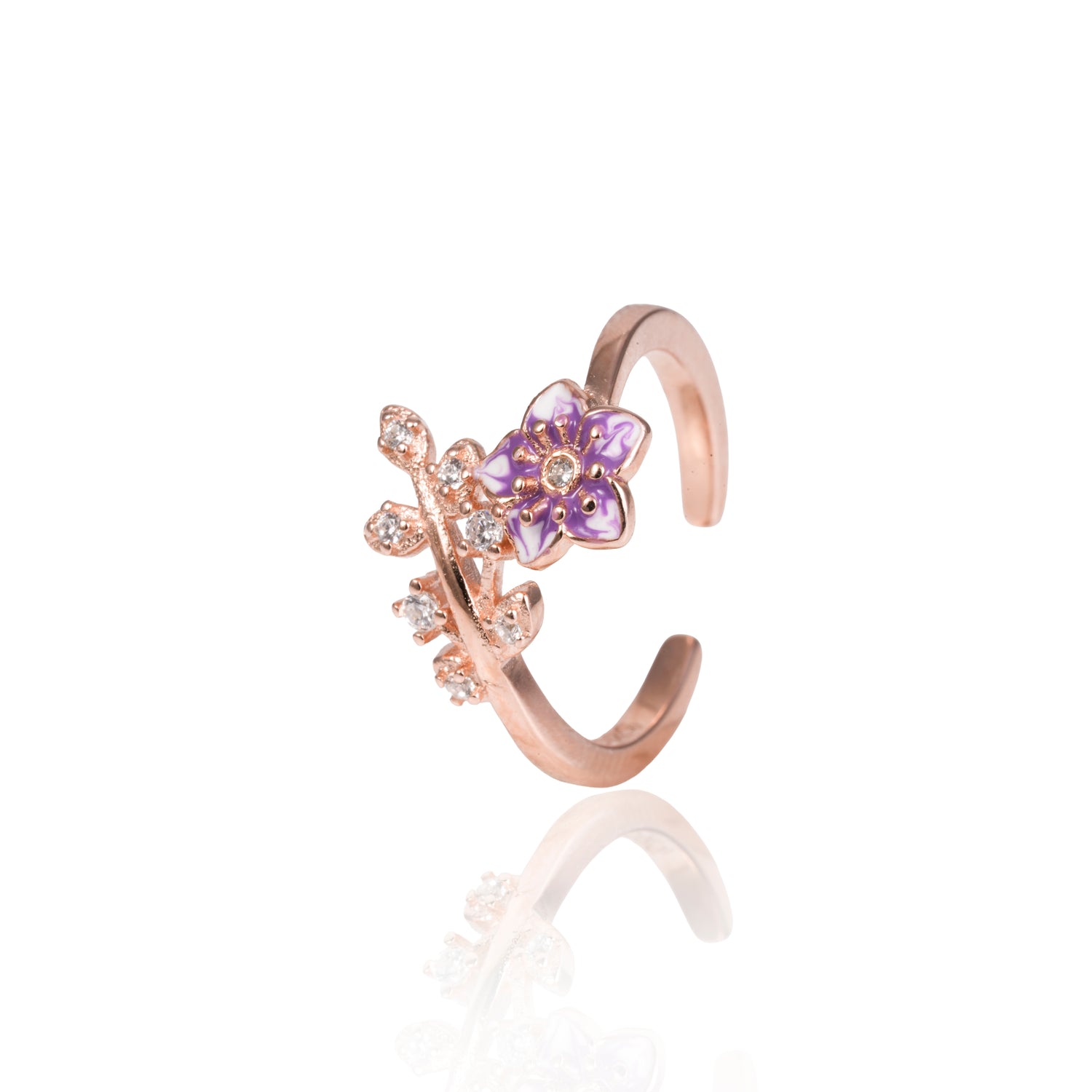 Enchanted Orchid Rose Gold Adjustable Vine Toe Ring – 1010-00060