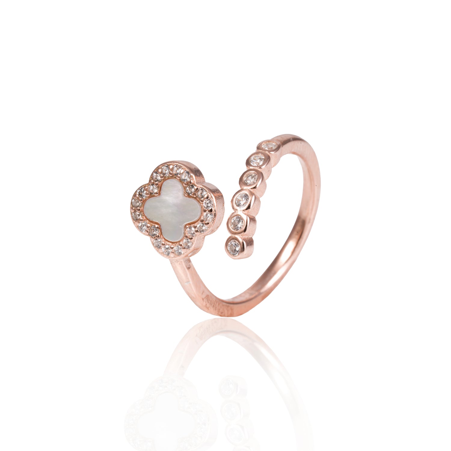 Celestial Heart Rose Gold Adjustable Open Toe Ring – 1010-00032