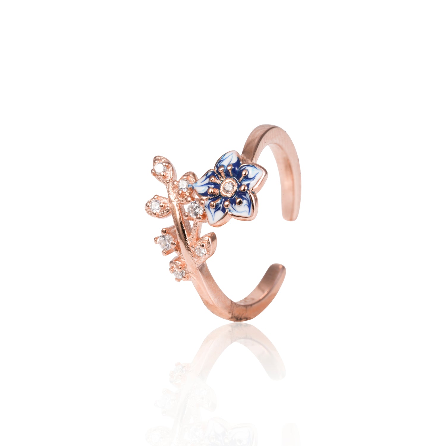 Midnight Periwinkle Rose Gold Adjustable Vine Toe Ring – 1010-00062