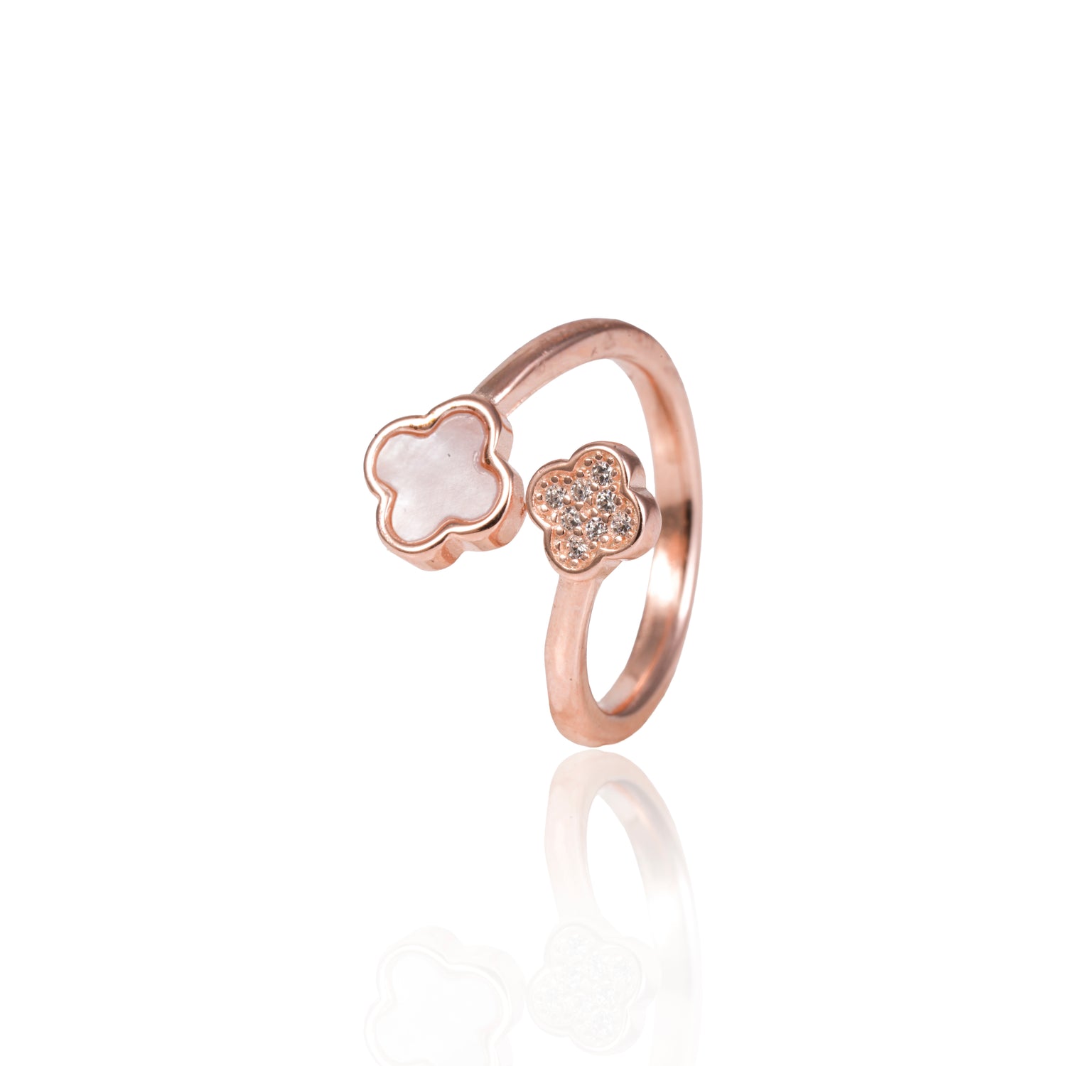 Aurelia bloom spark silver toe ring sunset rose tone – 1010-00041