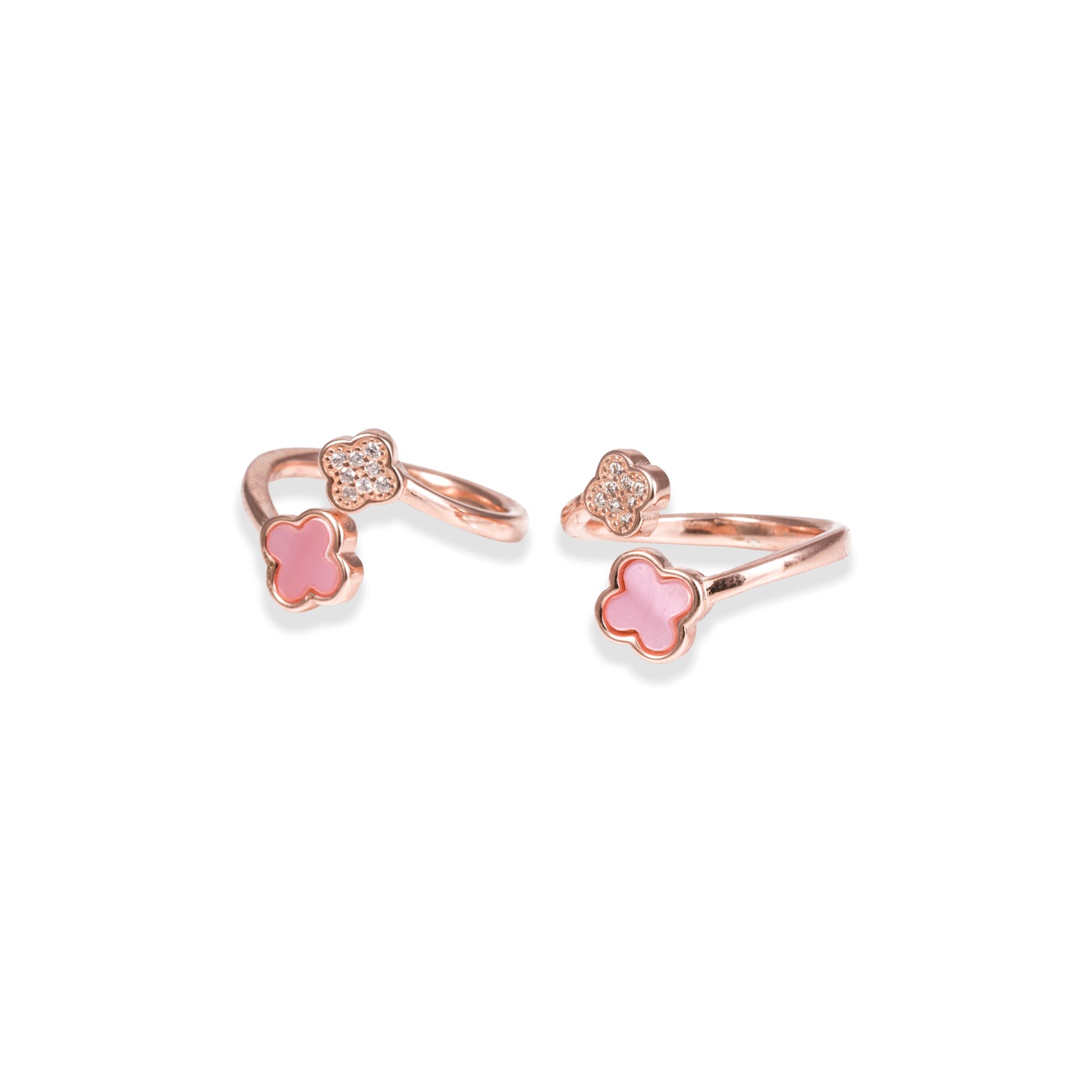 Aurelia bloom spark silver toe ring sunset rose tone – 1010-00041