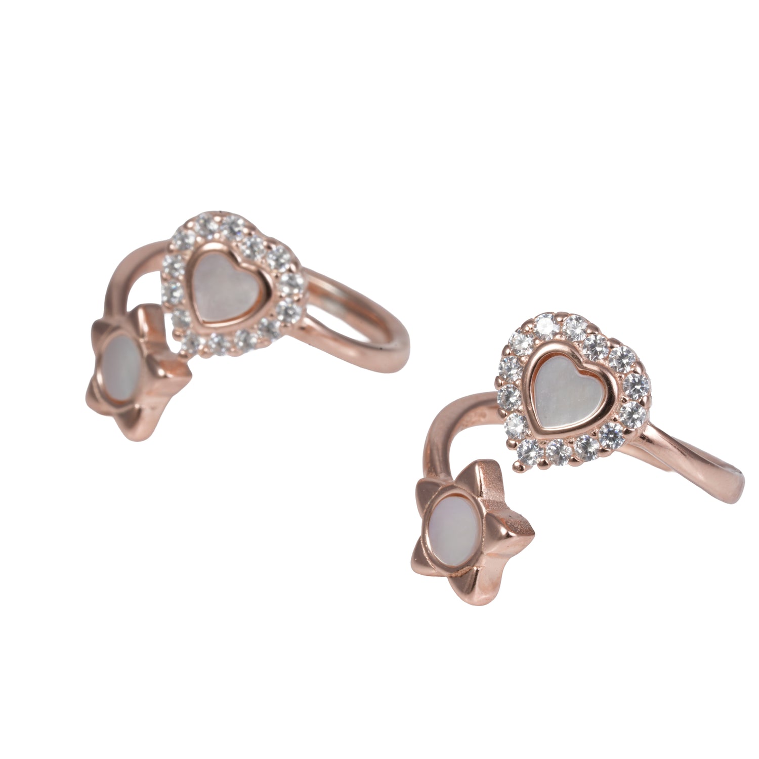 Ishira blossom spark silver toe ring sunset rose tone – 1010-00050
