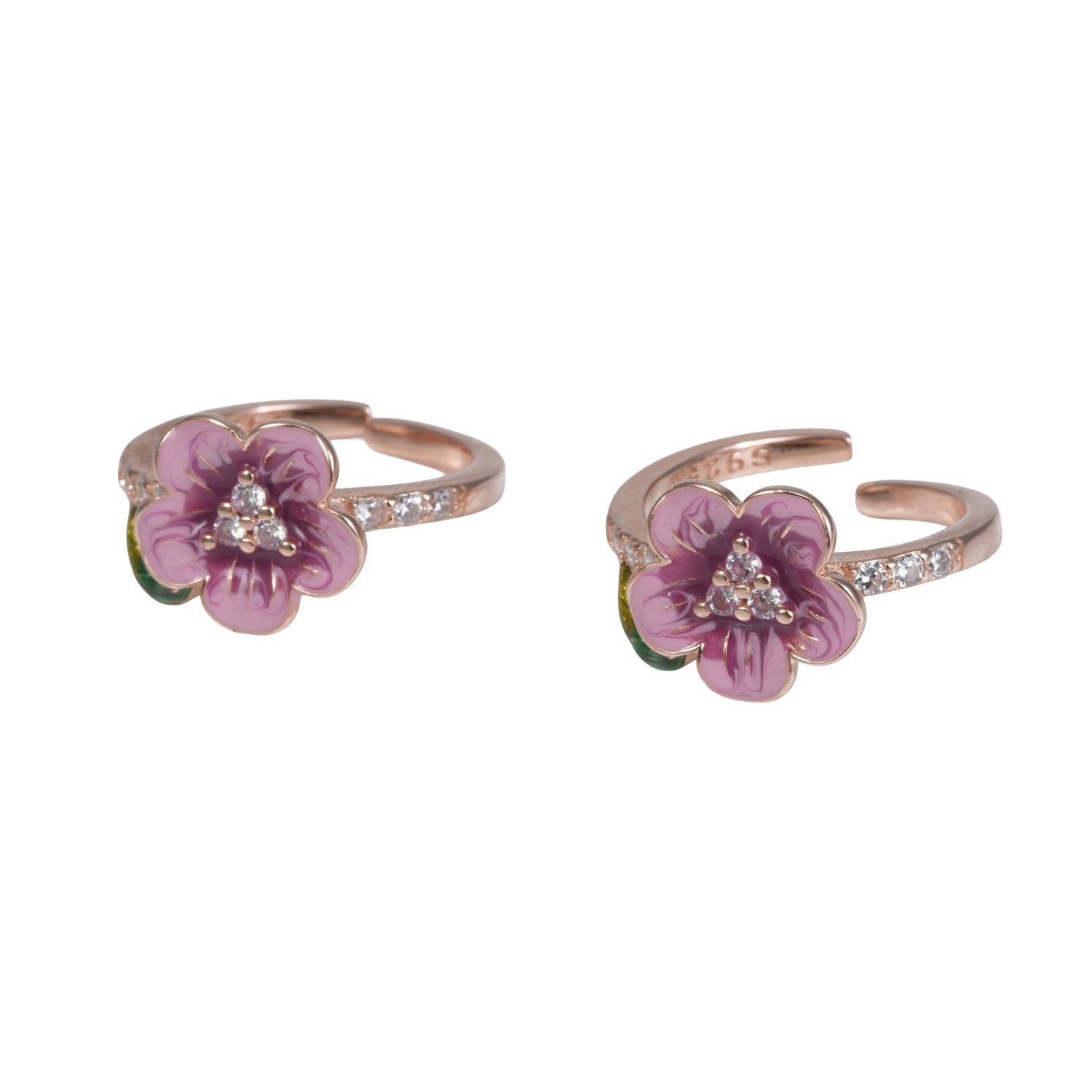 Meher rose radiance silver toe ring sunset rose tone – 1010-00069