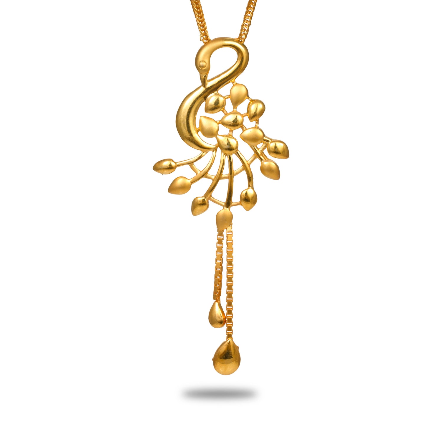 Anora cascade silver chain with earring radiant gold finish – 966-00047