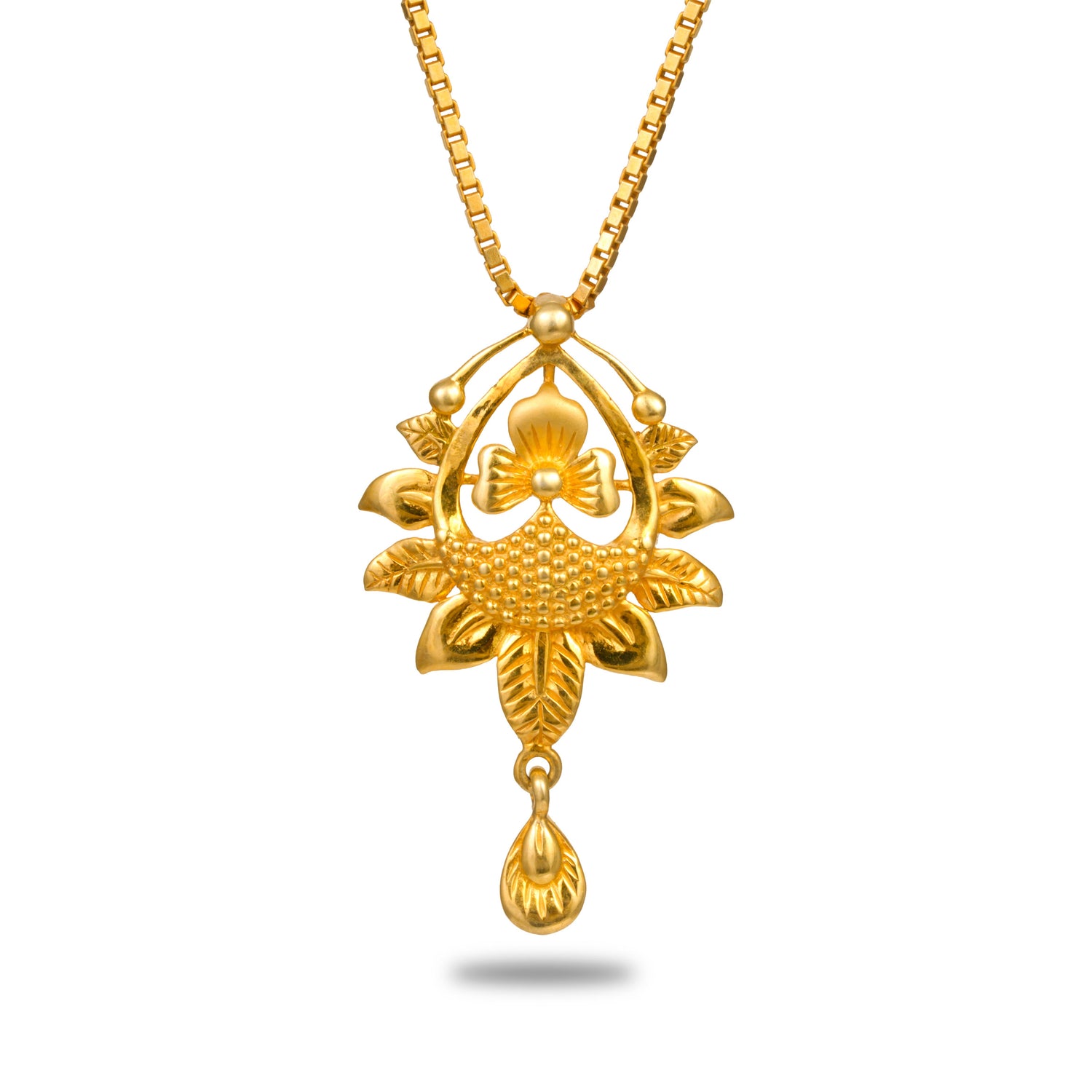 Thalira charm silver chain with earring radiant gold finish – 966-00008