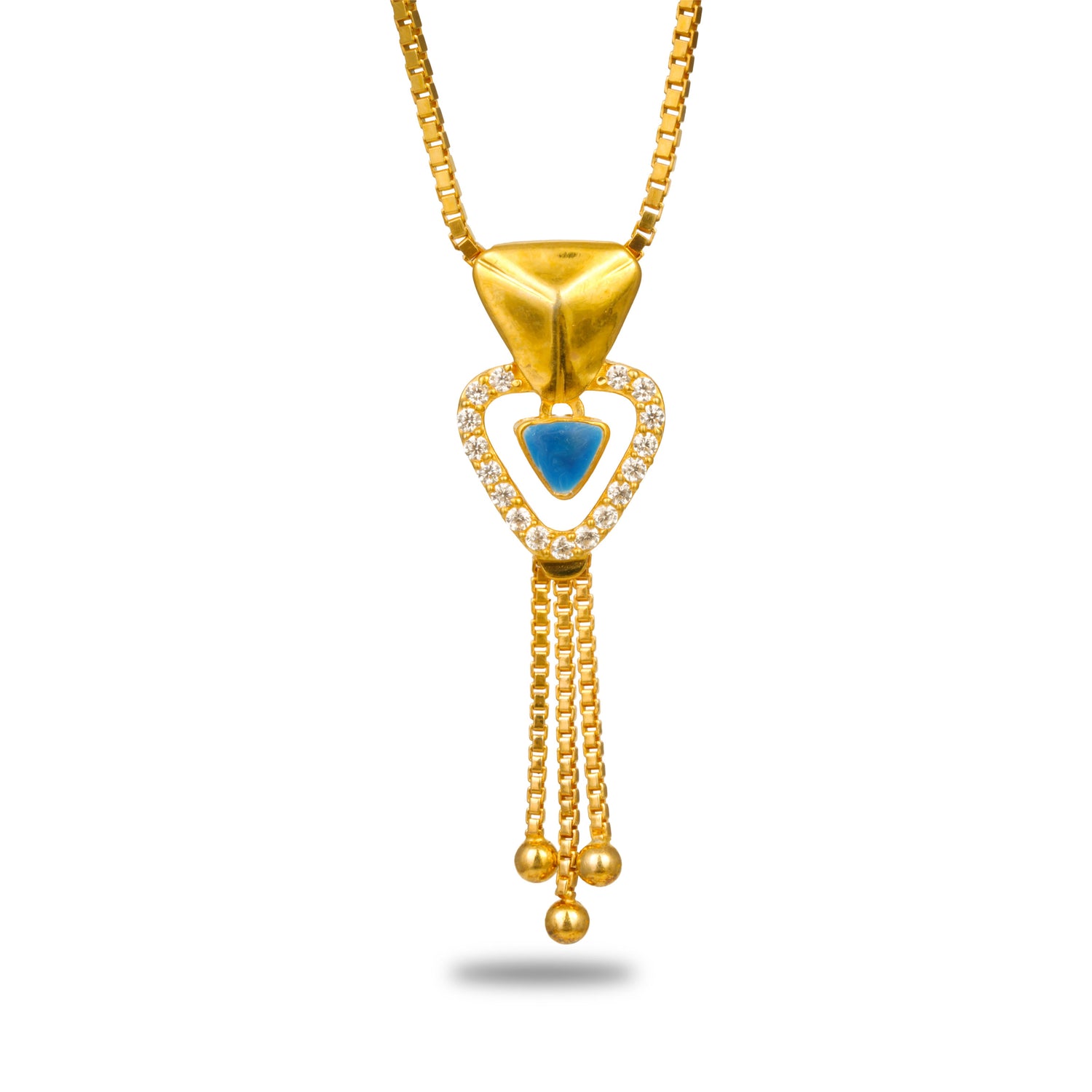 Kaelith grace silver chain with earring radiant gold finish – 966-00001