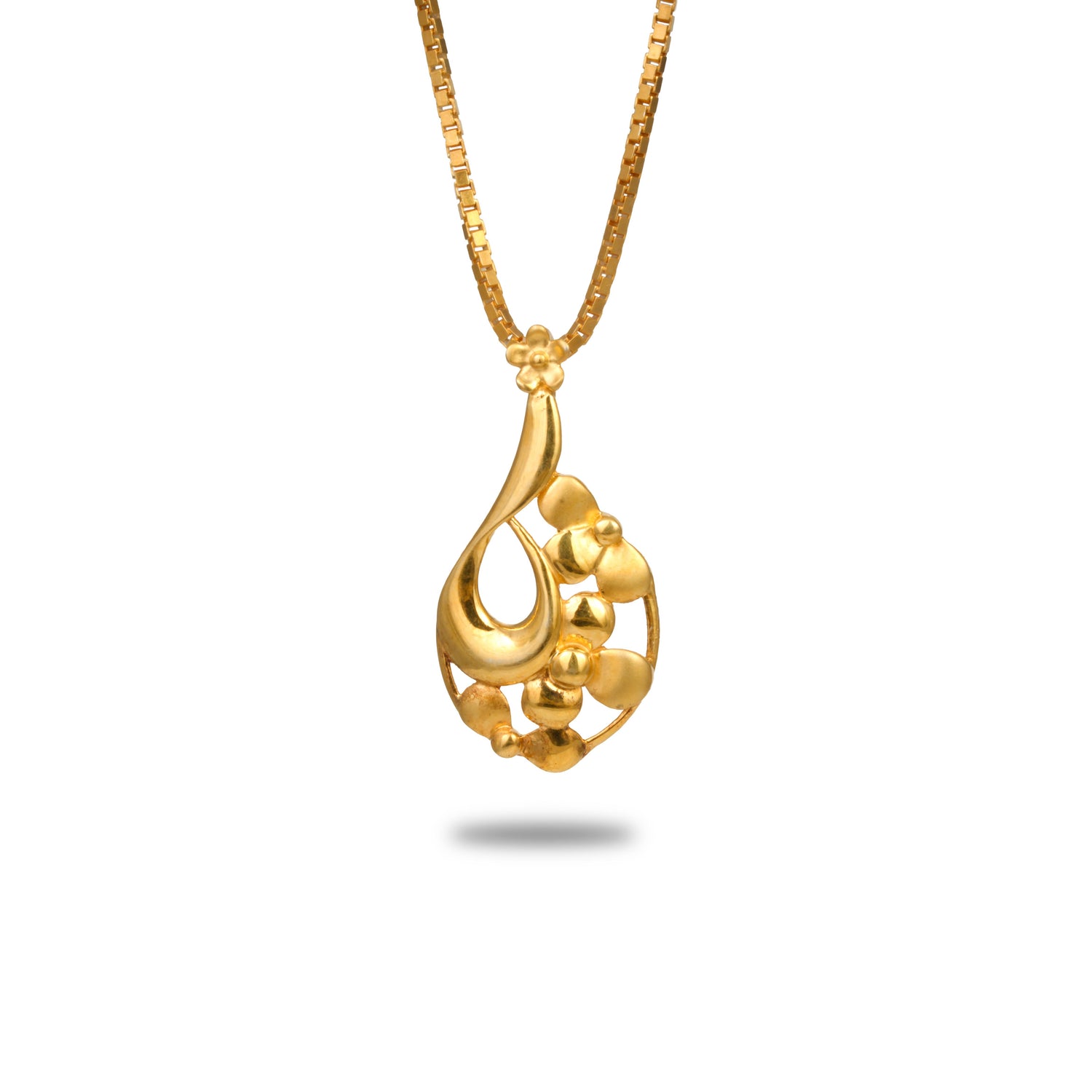Elowen poise silver chain with earring radiant gold finish – 966-00017