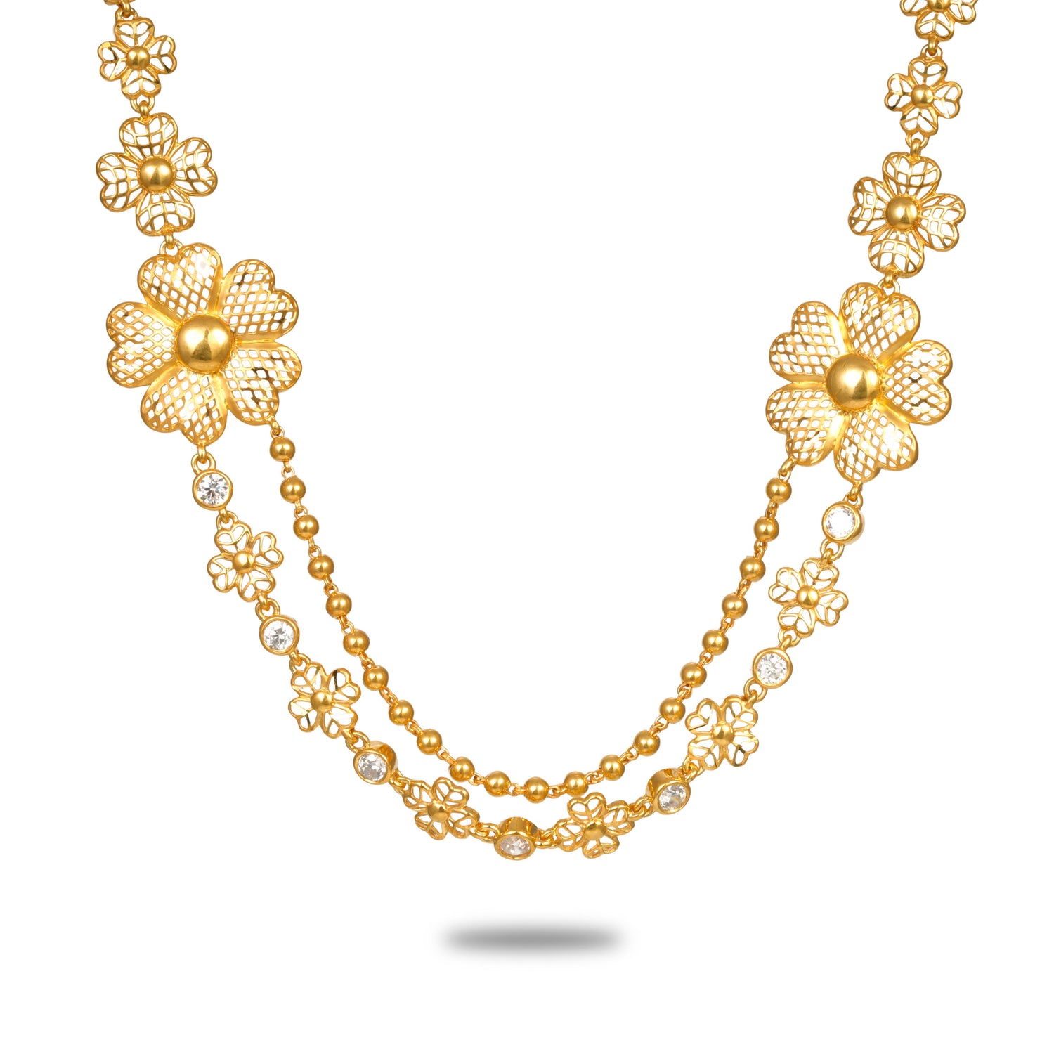 Golden Flora Layered Necklace