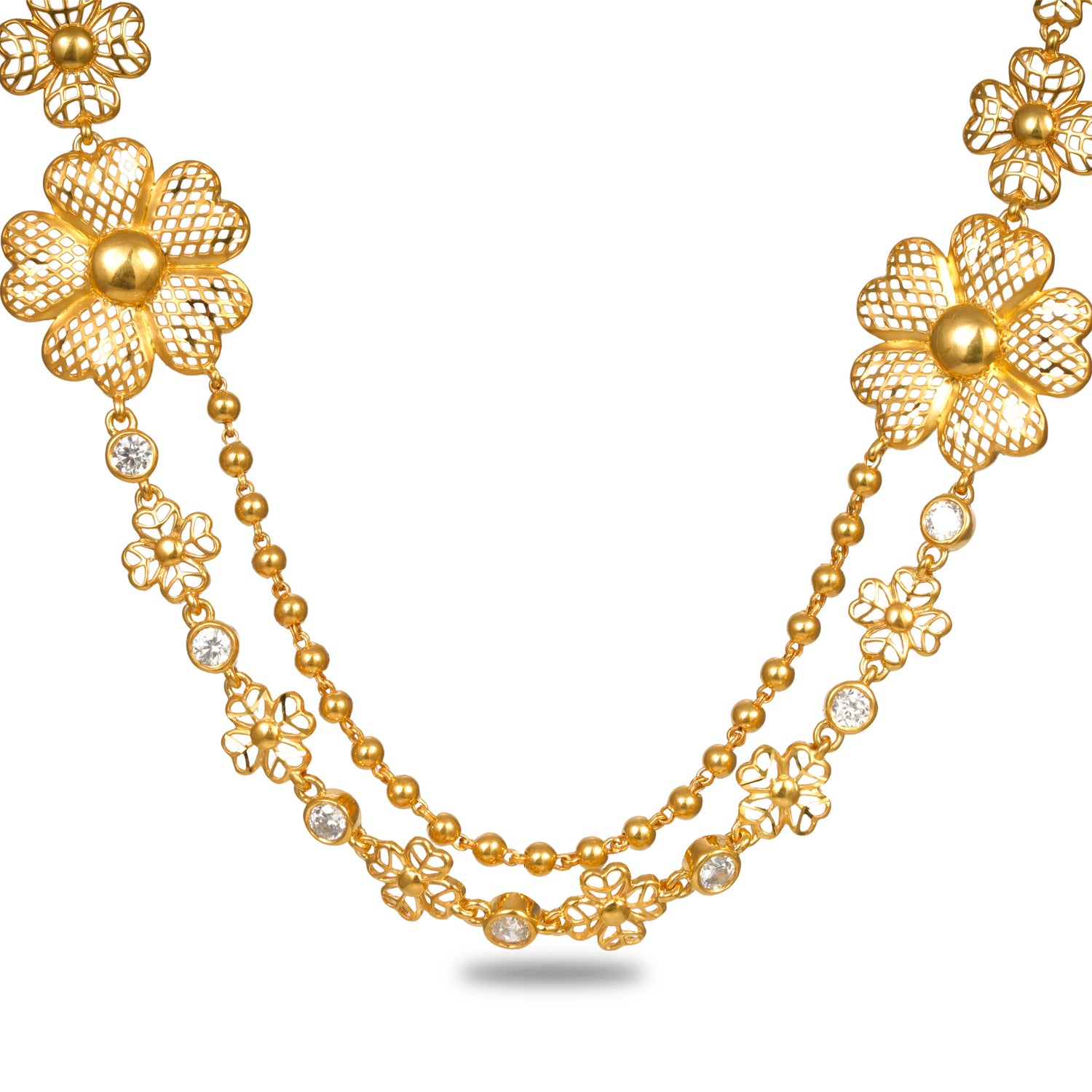 Golden Flora Layered Necklace