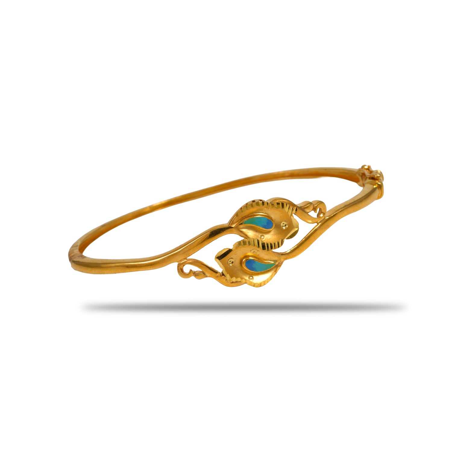Verde leaf embrace zircon silver bracelet radiant gold finish – 417-00247