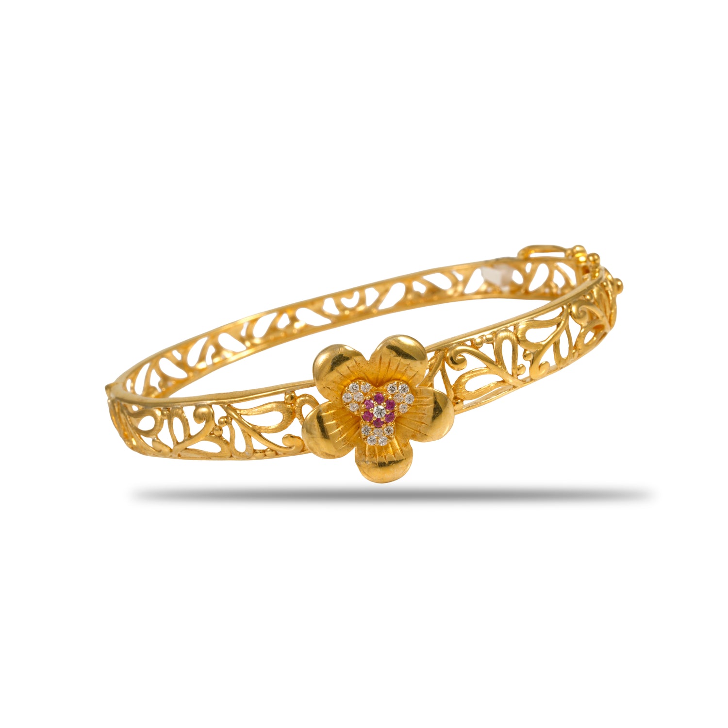 Heirloom blossom radiant zircon silver bracelet radiant gold finish – 417-00228