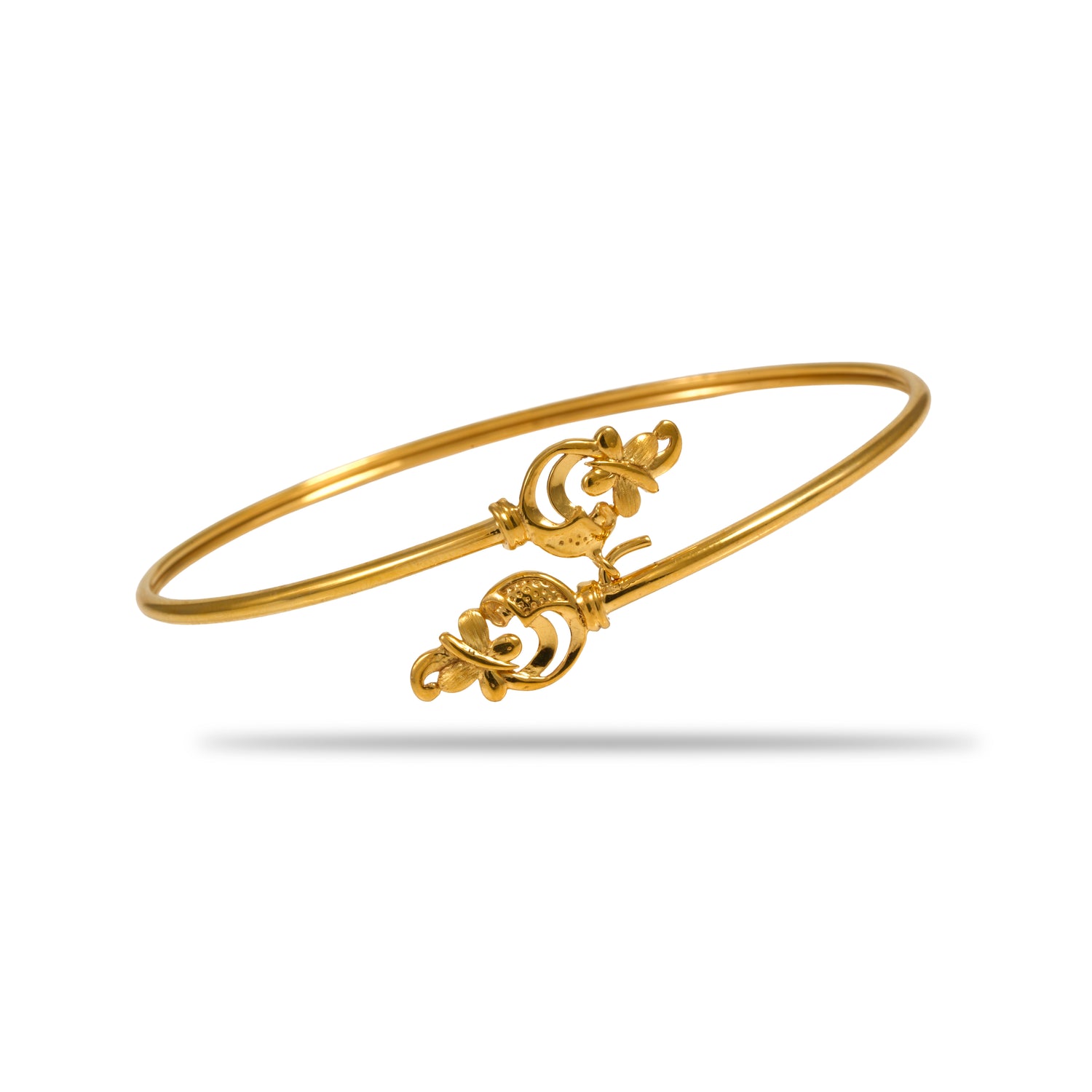 Moonleaf crescent bloom silver bracelet radiant gold finish – 417-00239