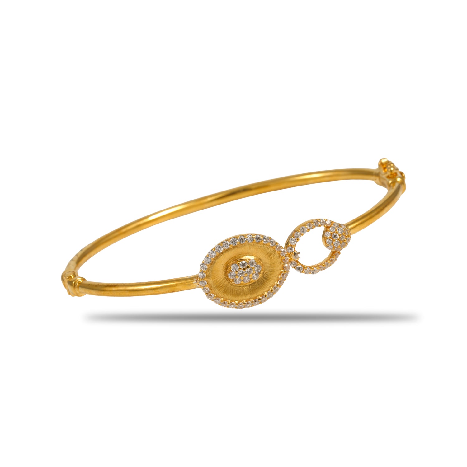Celestia dual halo bracelet zircon silver bracelet radiant gold finish – 417-00199
