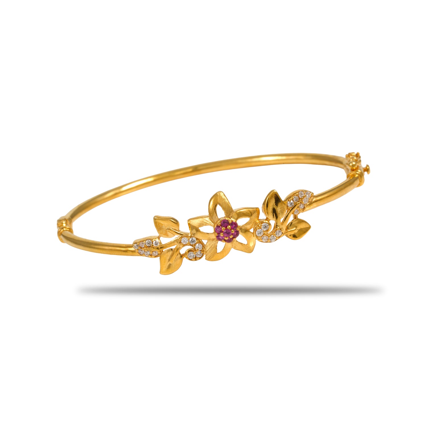 Stellara starleaf rubira zircon silver bracelet radiant gold finish – 417-00213