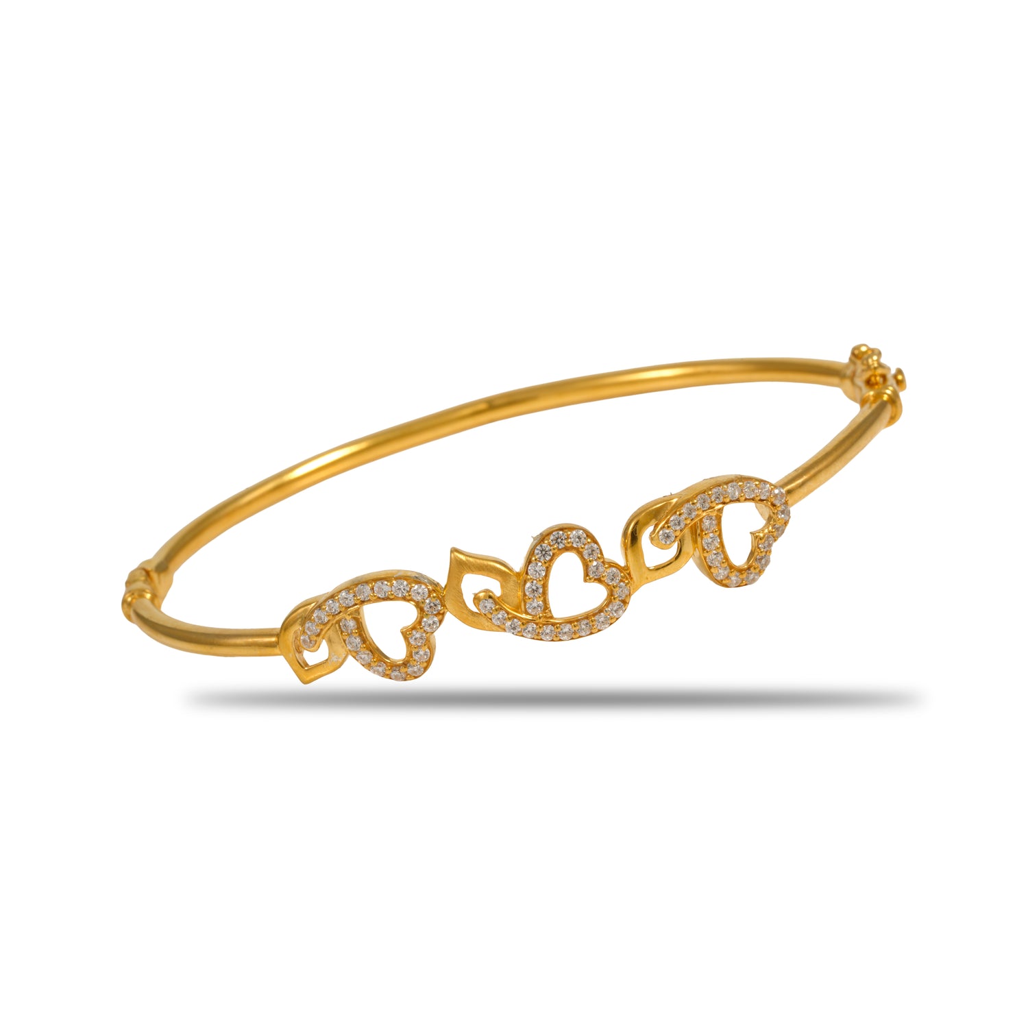 Elanora heartleaf zircon silver bracelet radiant gold finish – 417-00182