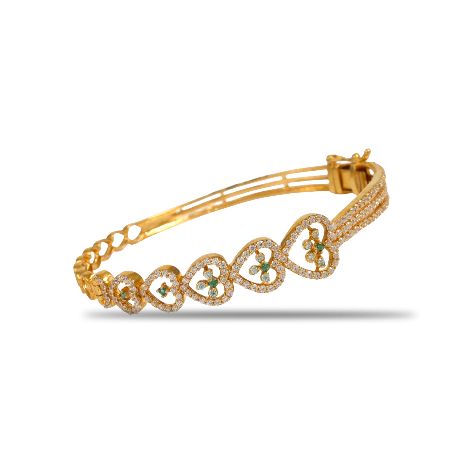 Verde amora radiant zircon silver bracelet radiant gold finish – 417-00205