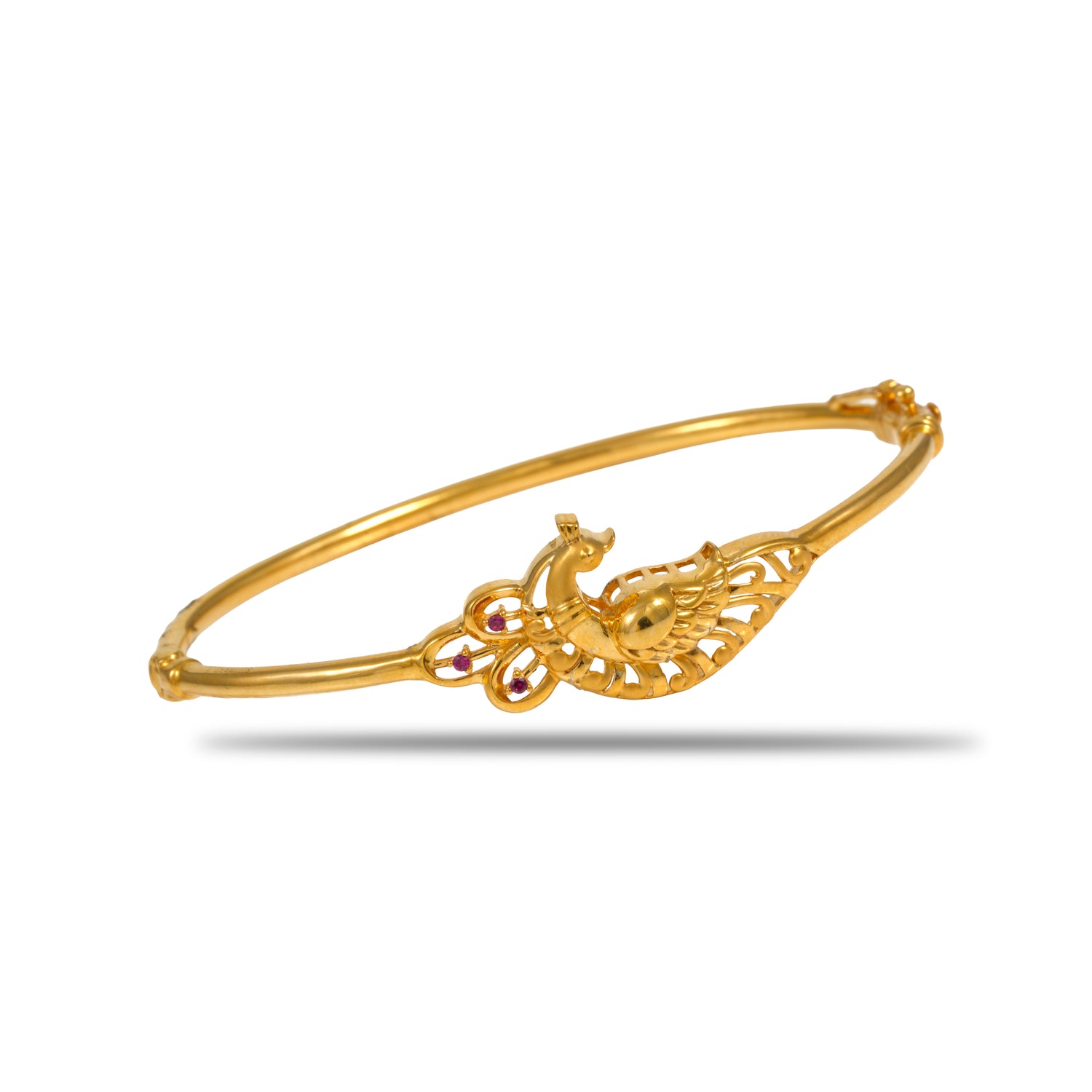 Vyara feather arc zircon silver bracelet radiant gold finish – 417-00263