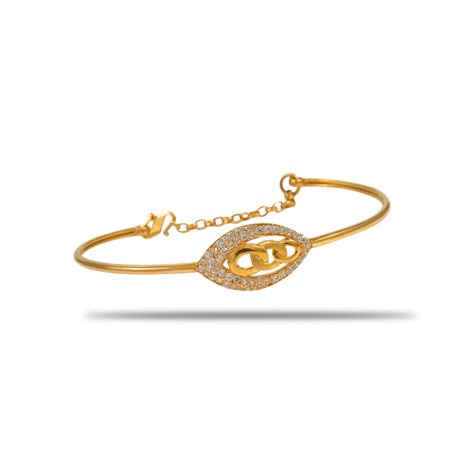 Elaris knot halo zircon silver bracelet radiant gold finish – 417-00188
