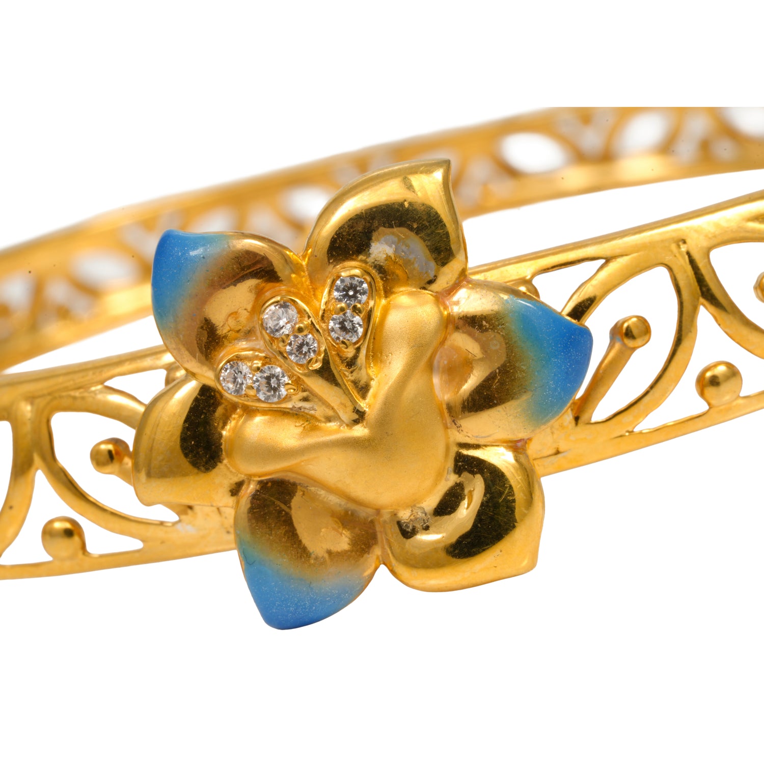 Azure grace radiant zircon silver bracelet radiant gold finish – 417-00235