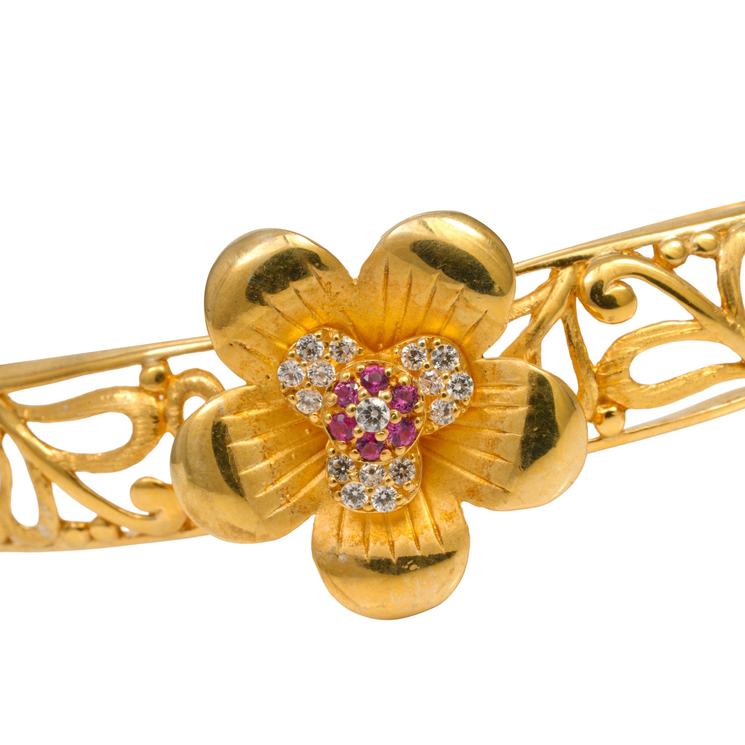 Heirloom blossom radiant zircon silver bracelet radiant gold finish – 417-00228