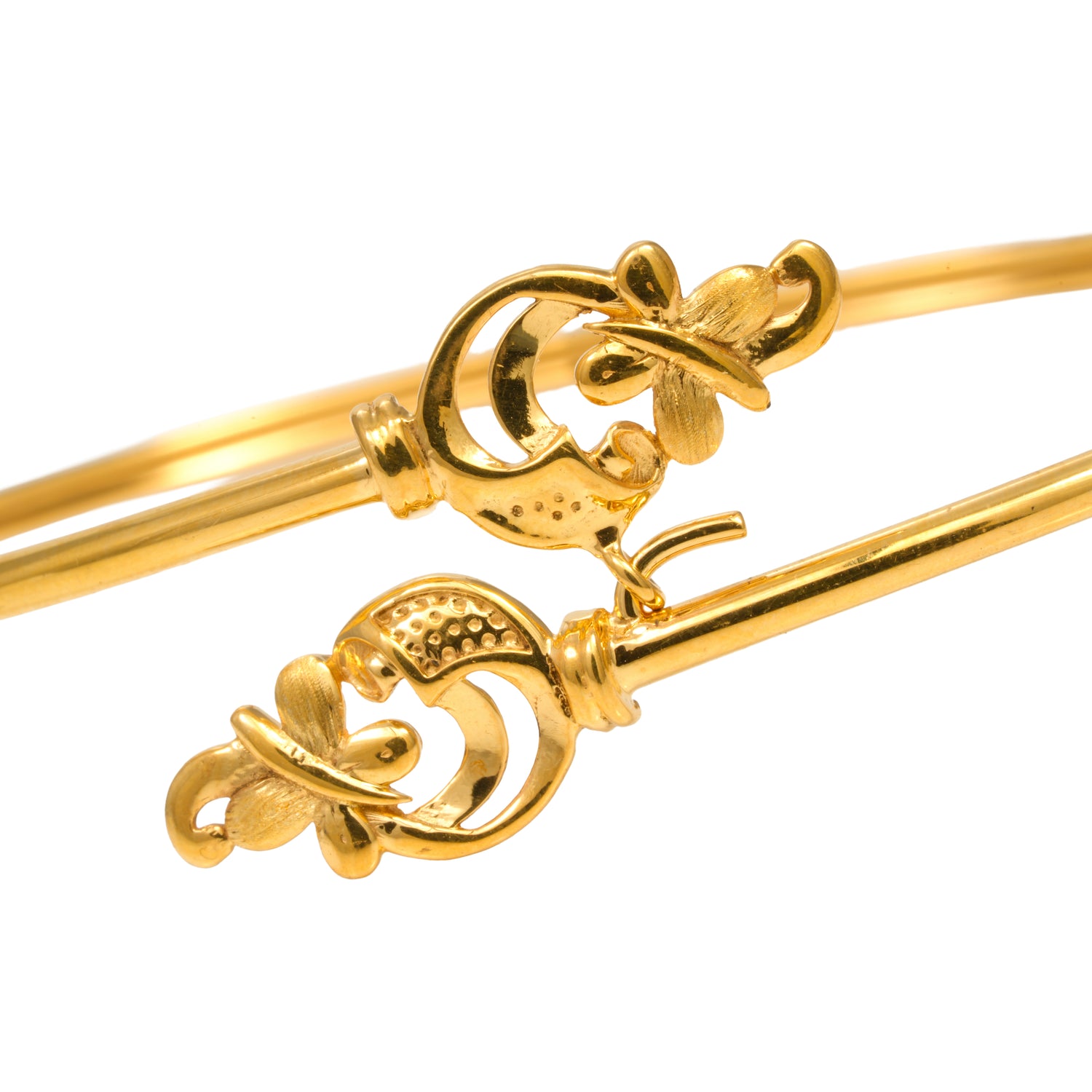 Moonleaf crescent bloom silver bracelet radiant gold finish – 417-00239
