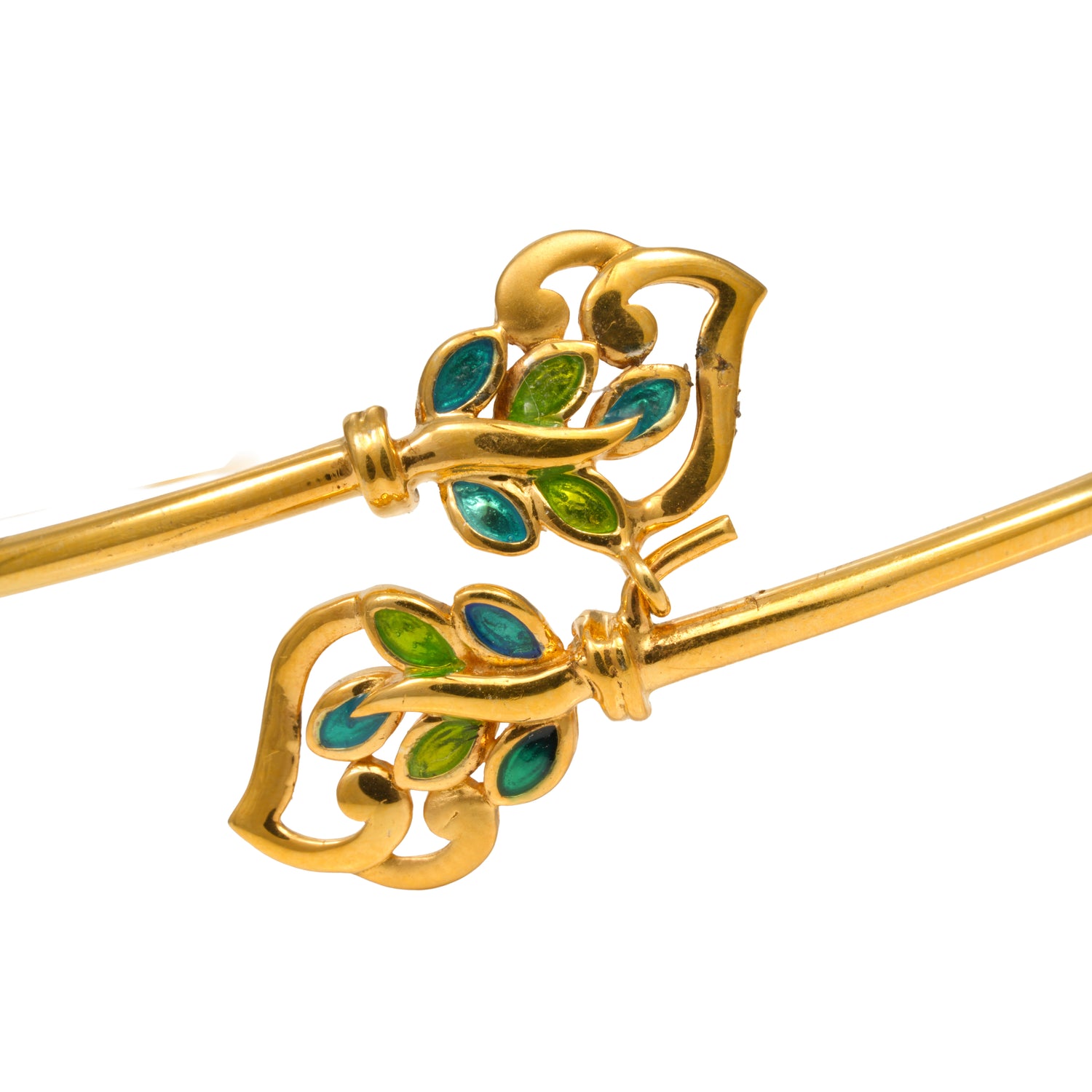 Verde leaf embrace zircon silver bracelet radiant gold finish – 417-00247
