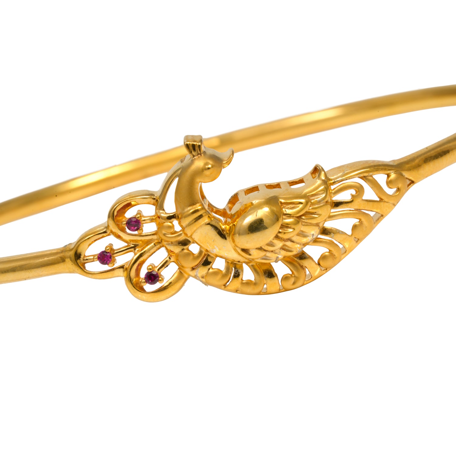 Vyara feather arc zircon silver bracelet radiant gold finish – 417-00263