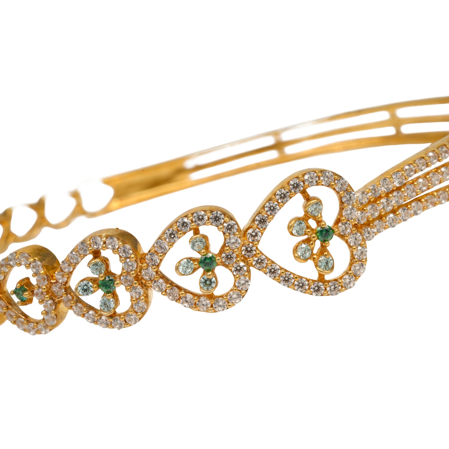 Verde amora radiant zircon silver bracelet radiant gold finish – 417-00205