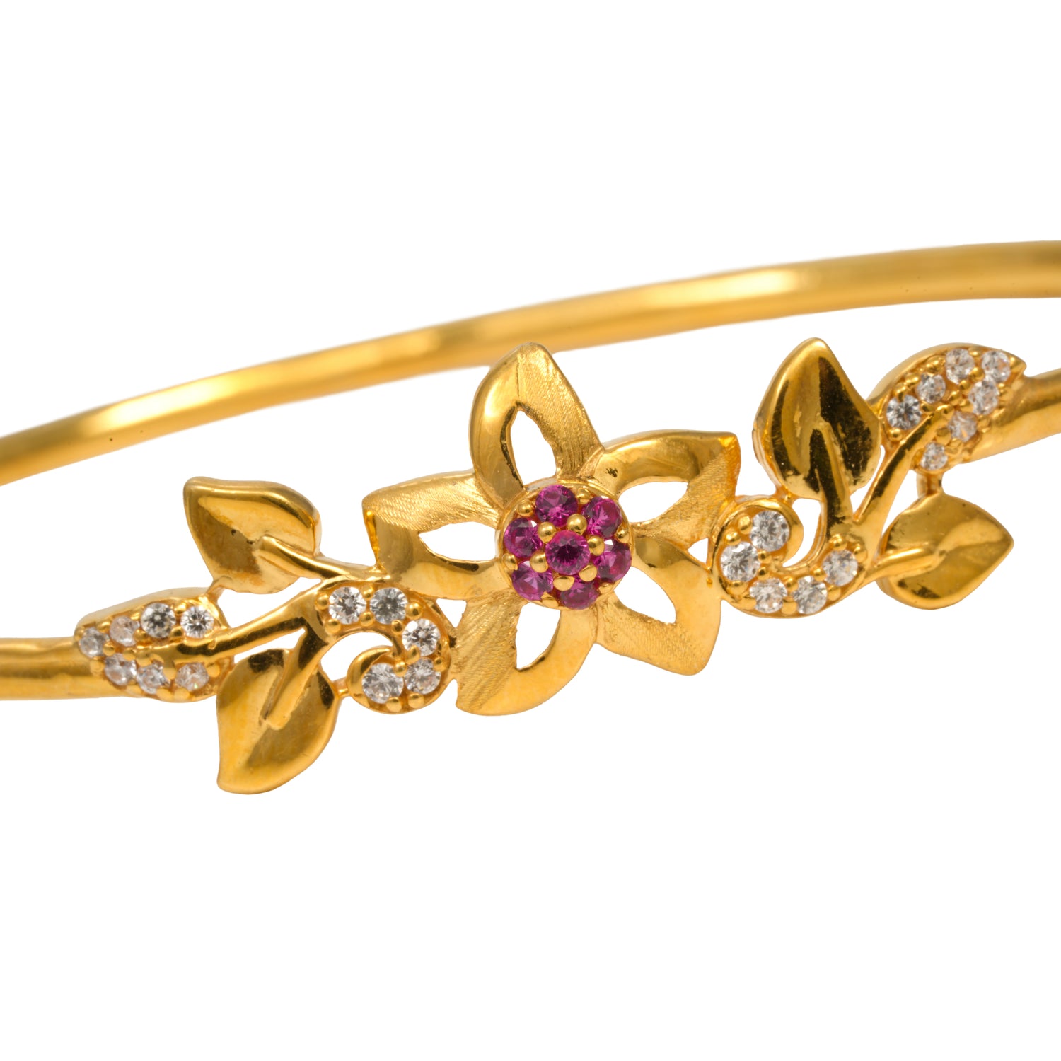 Stellara starleaf rubira zircon silver bracelet radiant gold finish – 417-00213