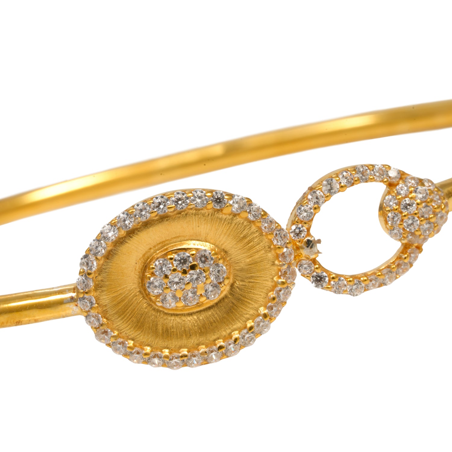 Celestia dual halo bracelet zircon silver bracelet radiant gold finish – 417-00199