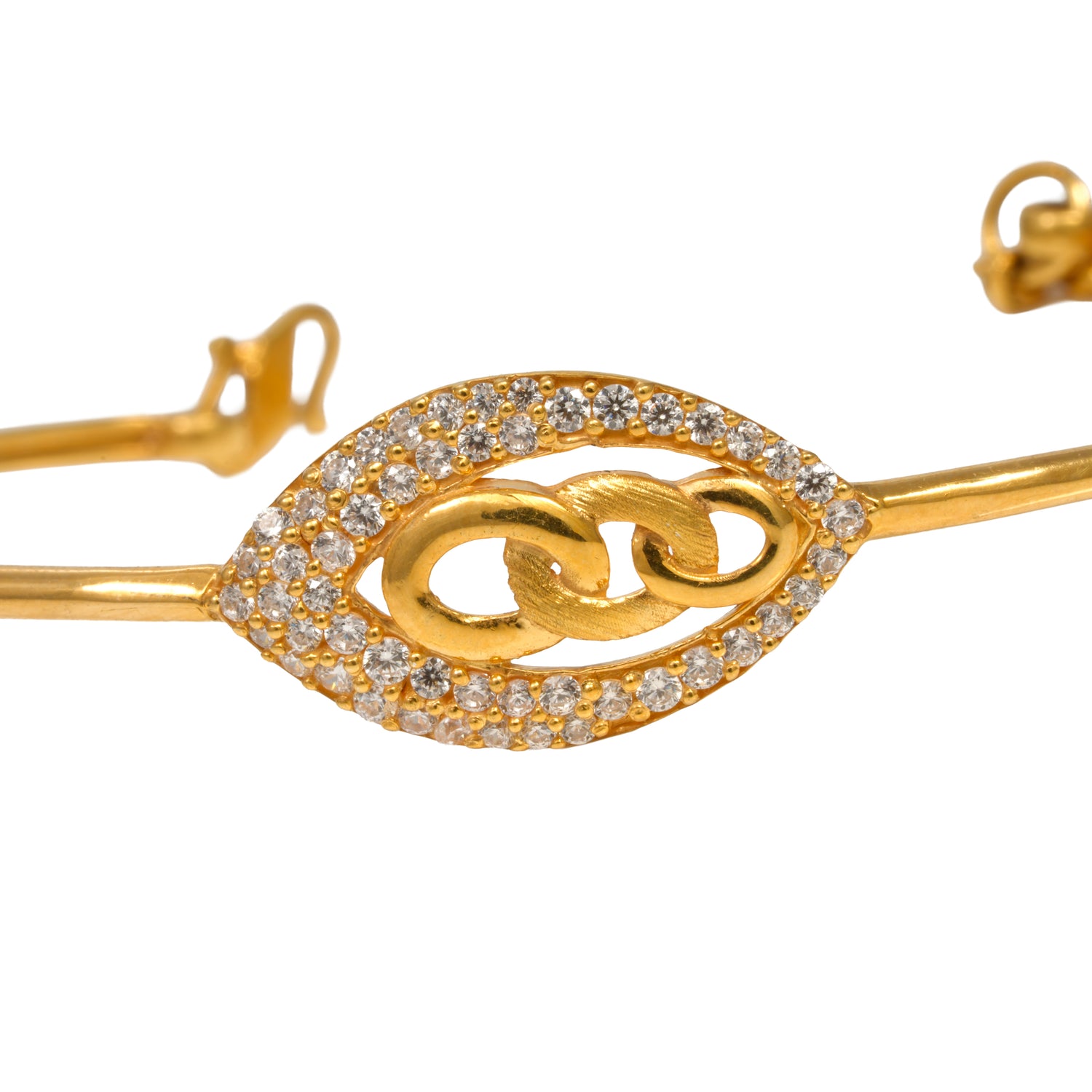 Elaris knot halo zircon silver bracelet radiant gold finish – 417-00188