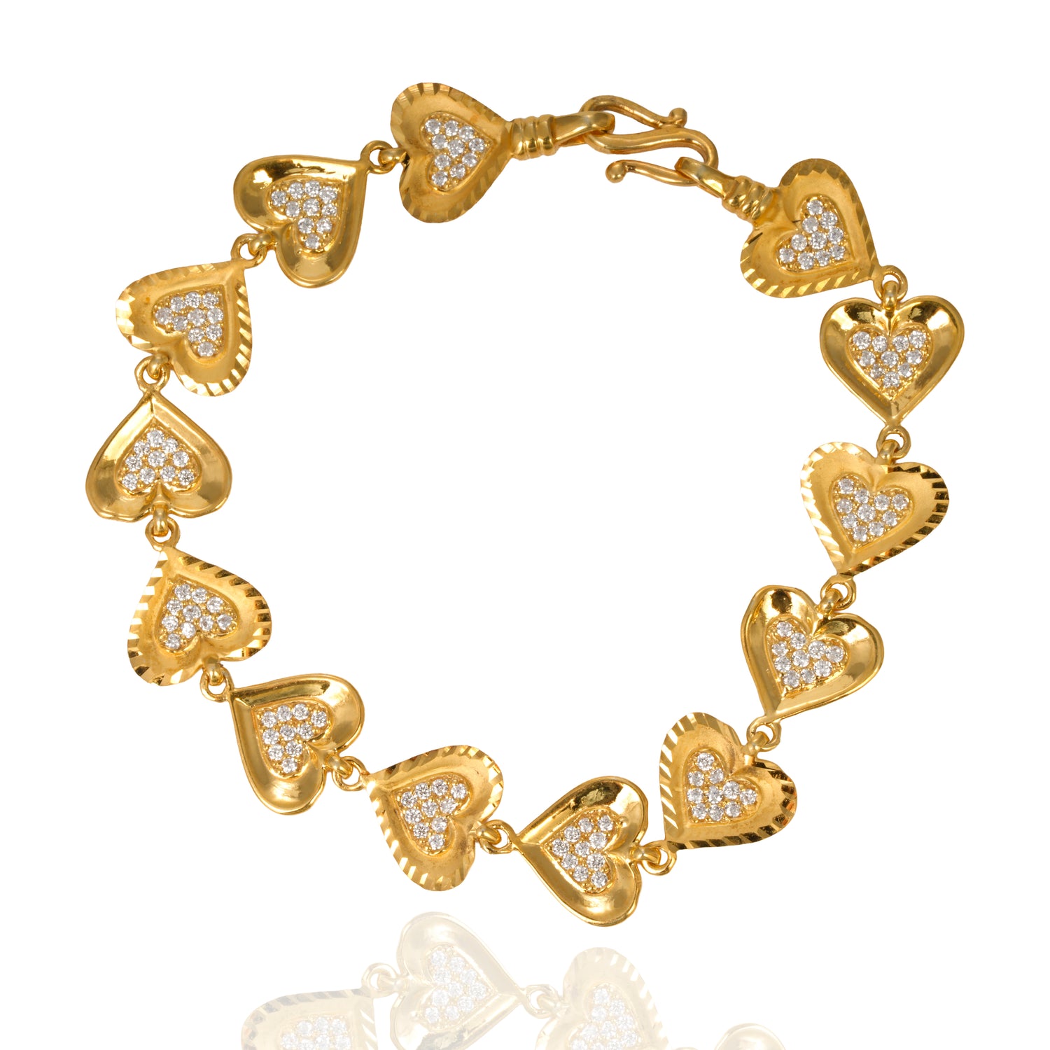 Valoria heartlink radiance zircon silver bracelet radiant gold finish – 417-00107