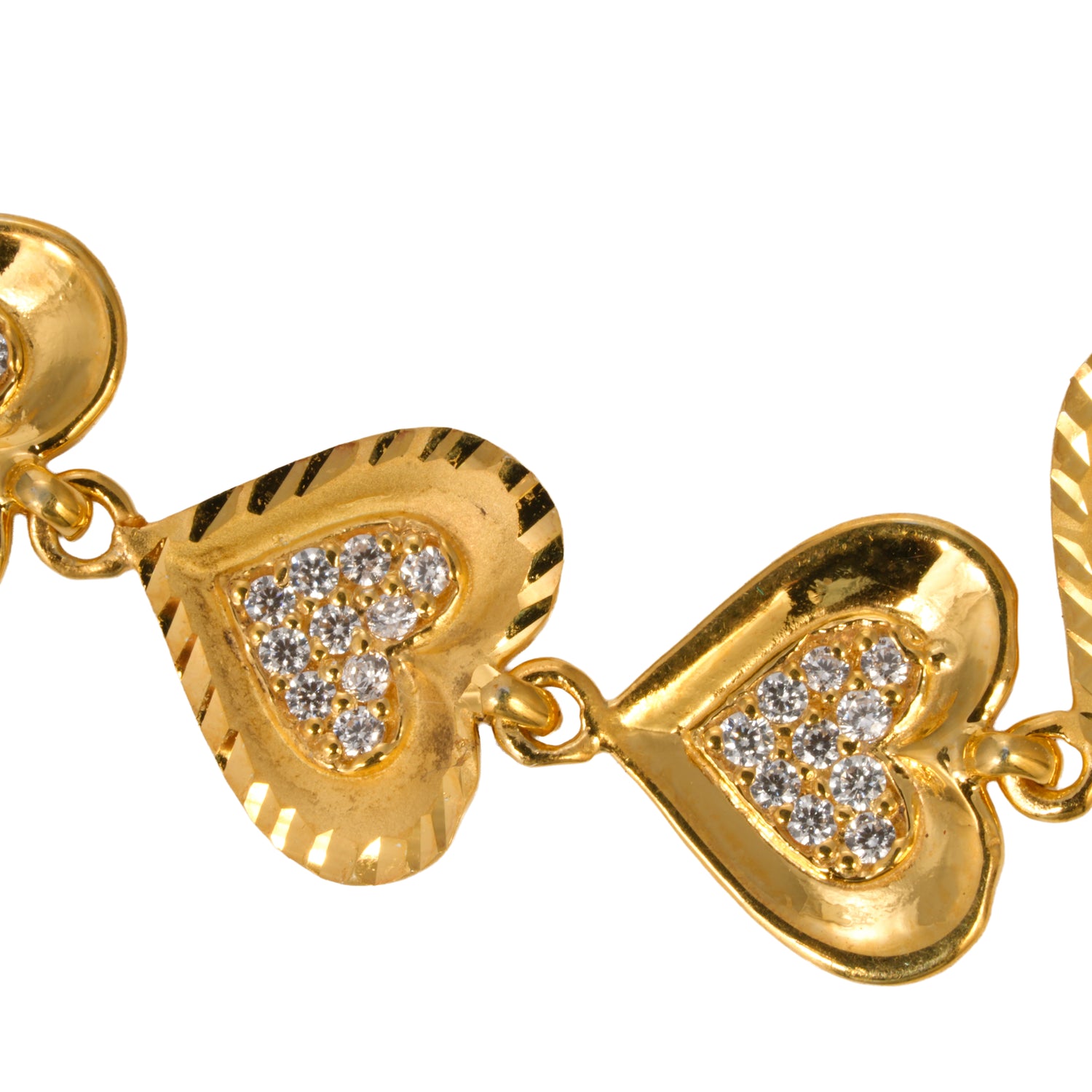 Valoria heartlink radiance zircon silver bracelet radiant gold finish – 417-00107