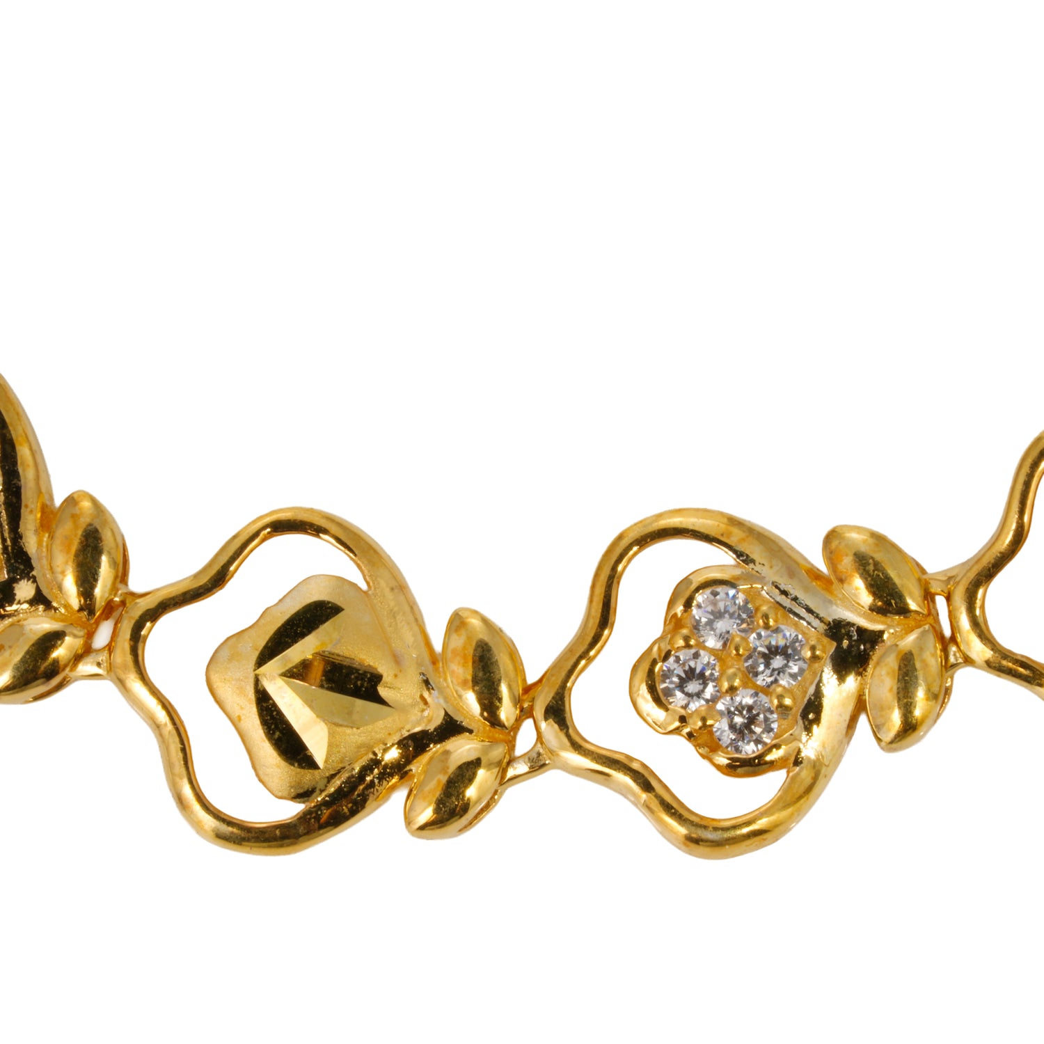 Aurevine signature chain bracelet zircon silver bracelet radiant gold finish – 417-00083
