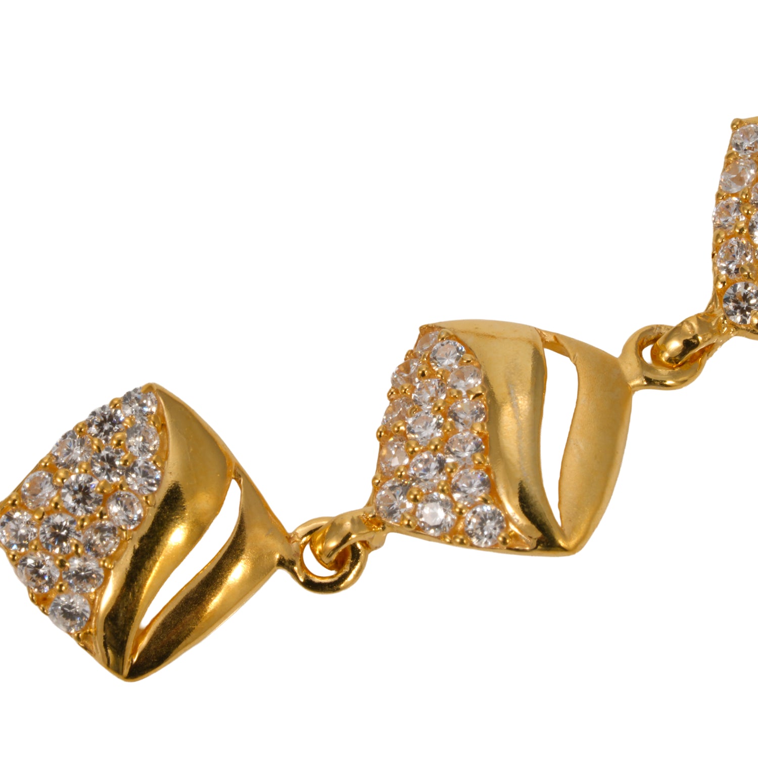 Kirelle swanlink radiant zircon silver bracelet radiant gold finish – 417-00094