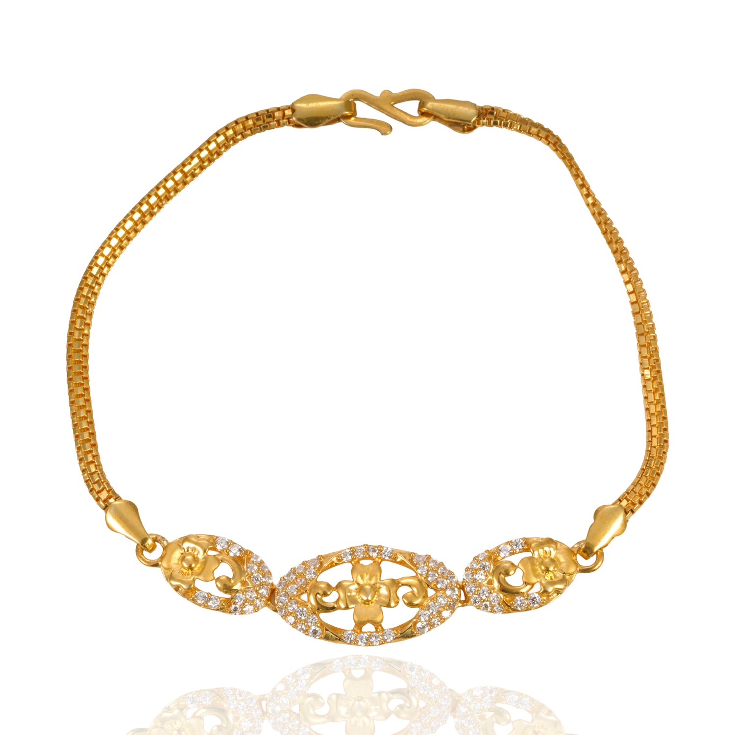 Lumora half-crest radiant bracelet zircon silver bracelet radiant gold finish – 417-00070
