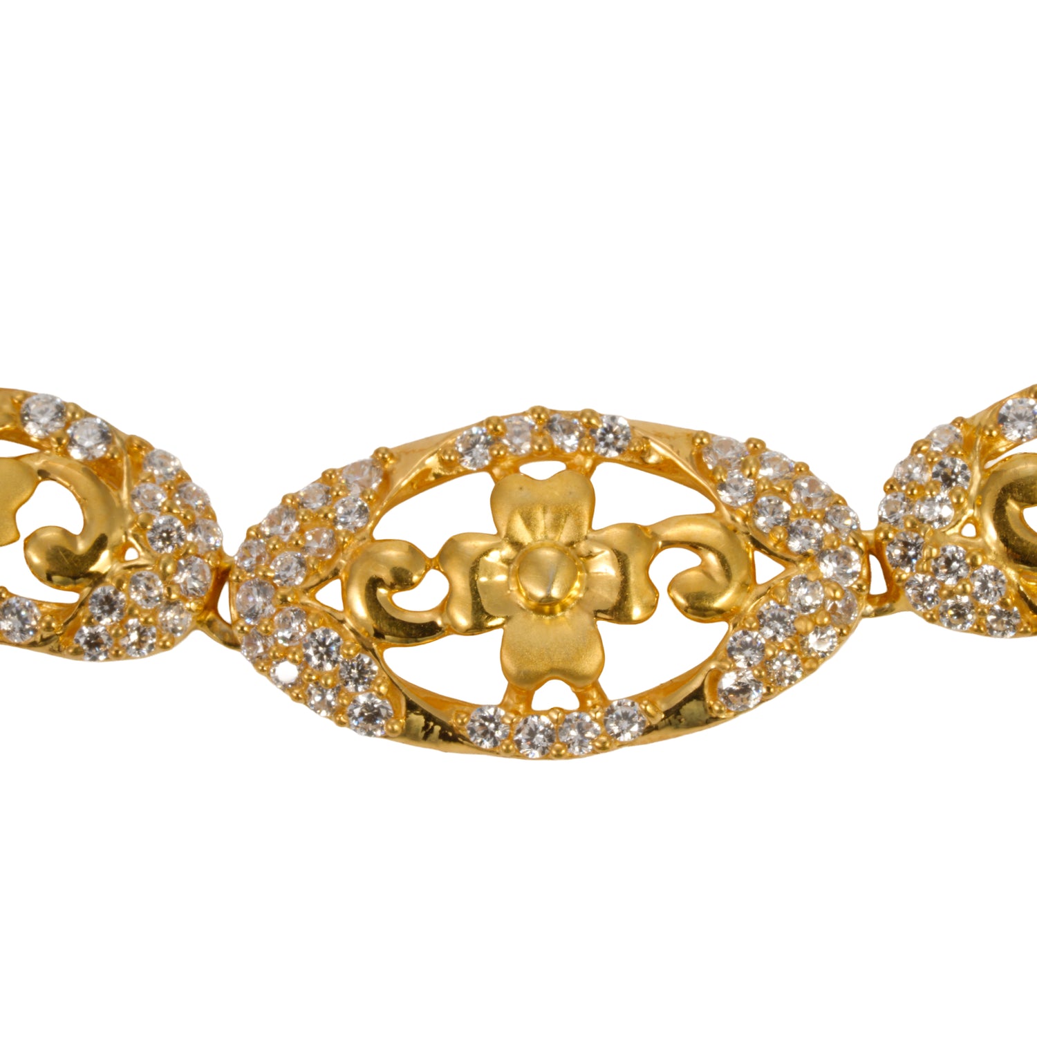 Lumora half-crest radiant bracelet zircon silver bracelet radiant gold finish – 417-00070