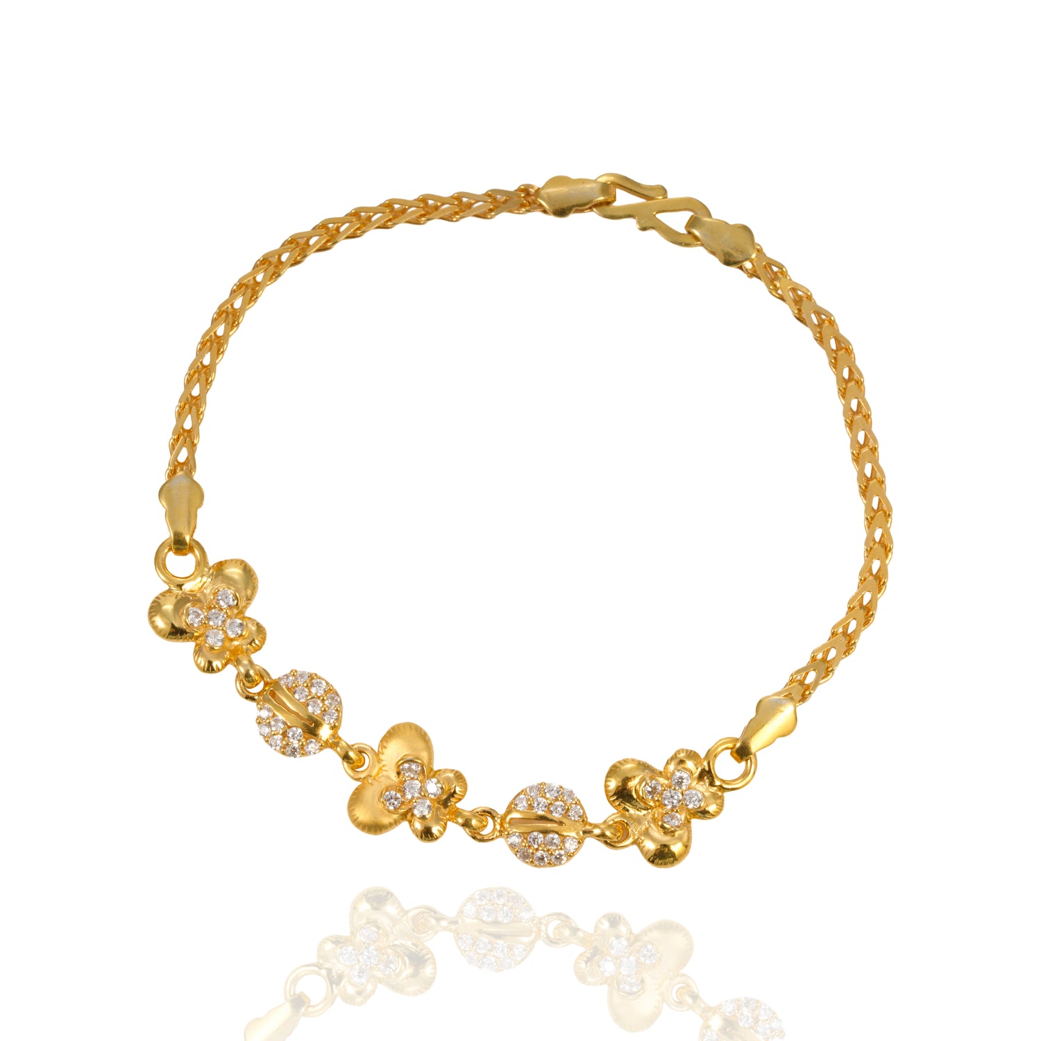 Florenza butterfly radiance zircon silver bracelet radiant gold finish – 417-00162