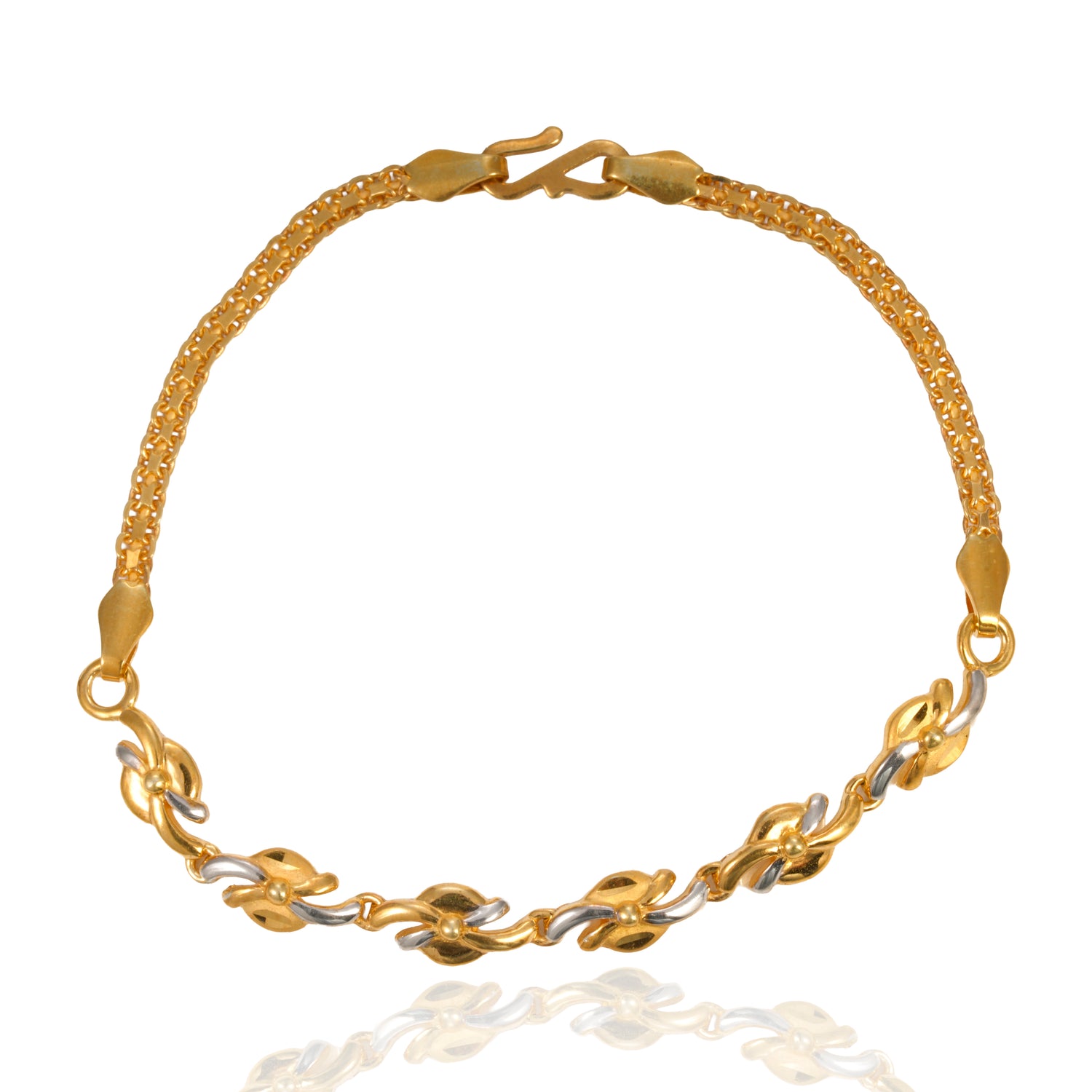 Auriselle dual gold elegance silver bracelet radiant gold finish – 417-00071