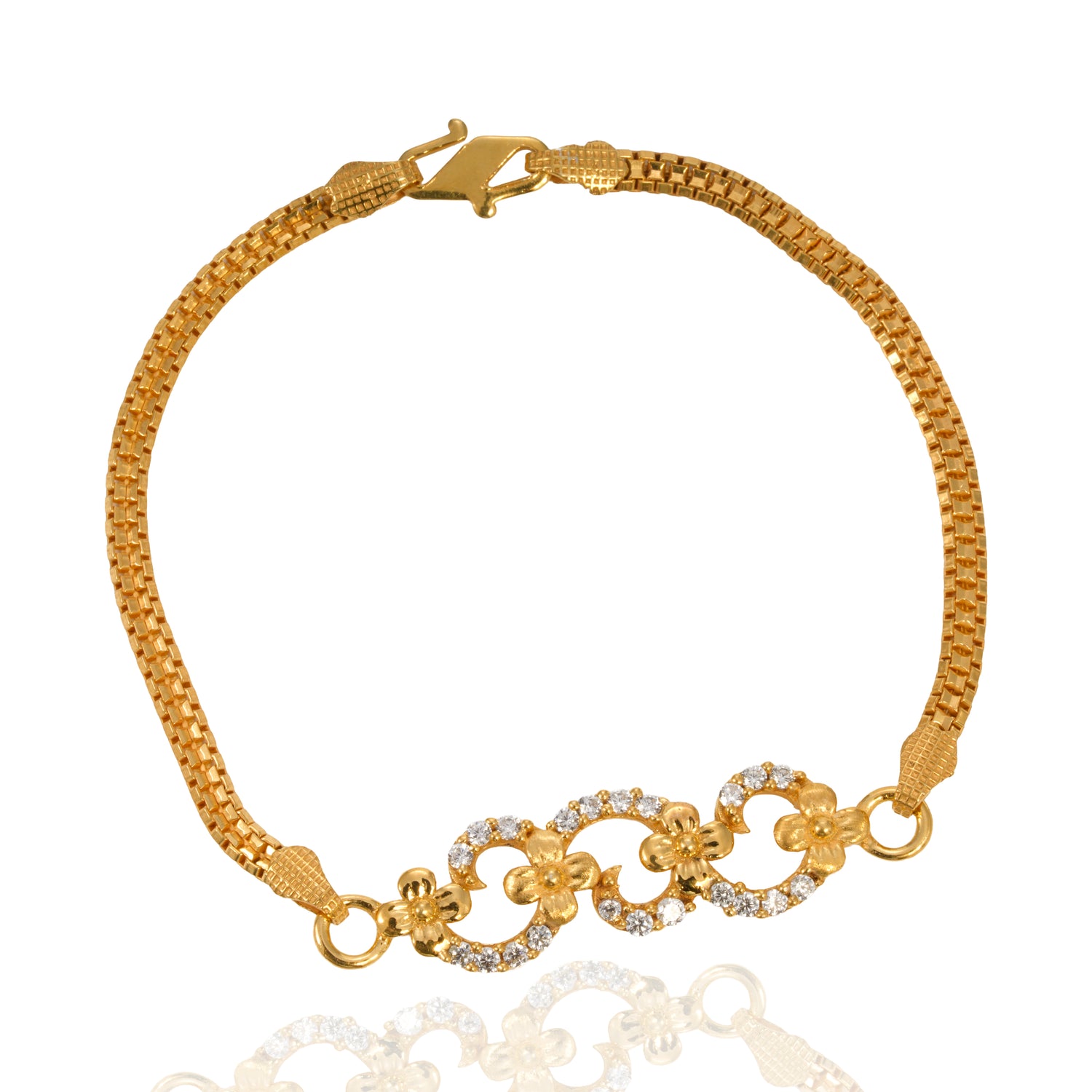 Aviora bloom radiance zircon silver bracelet radiant gold finish – 417-00086
