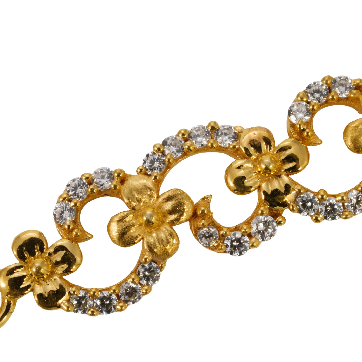 Aviora bloom radiance zircon silver bracelet radiant gold finish – 417-00086