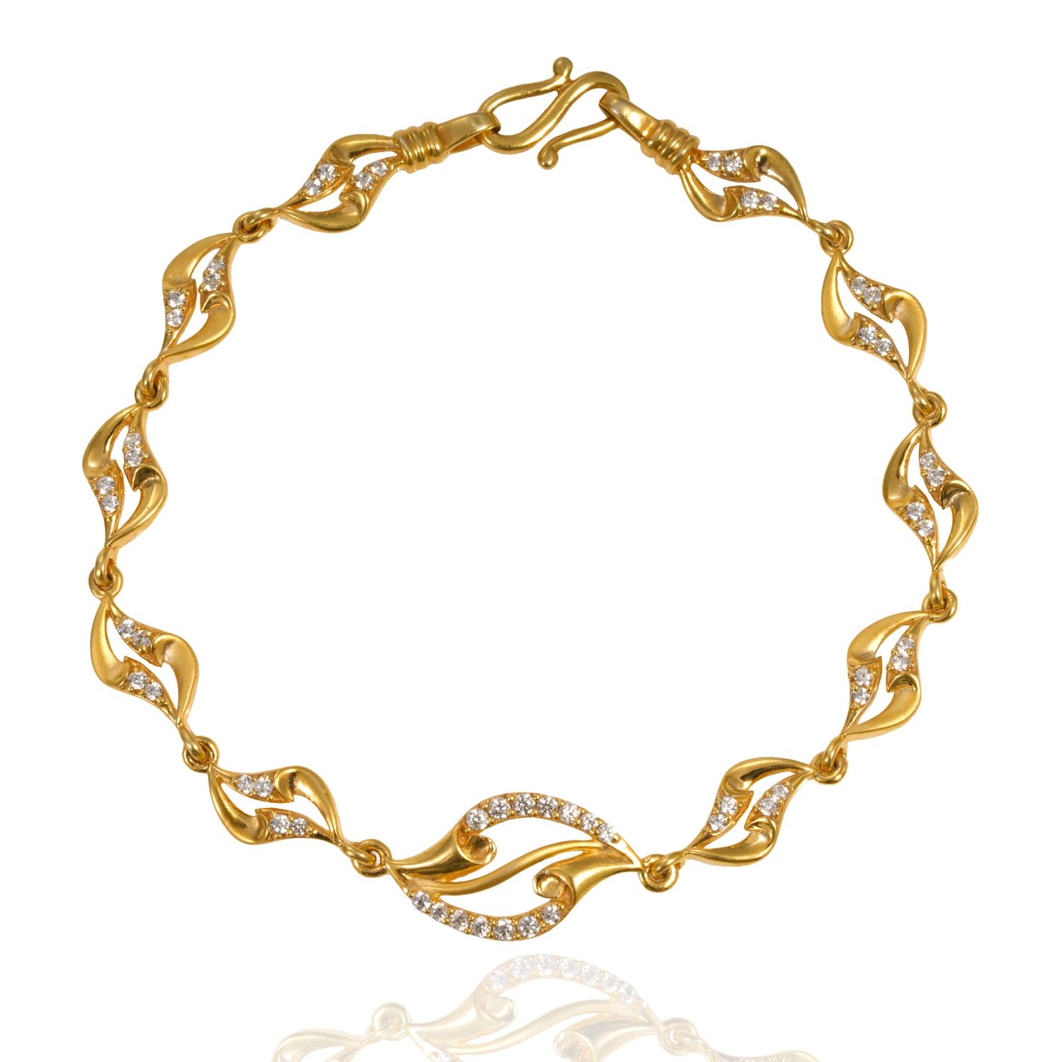 Lumiera open spark bracelet zircon silver bracelet radiant gold finish – 417-00140