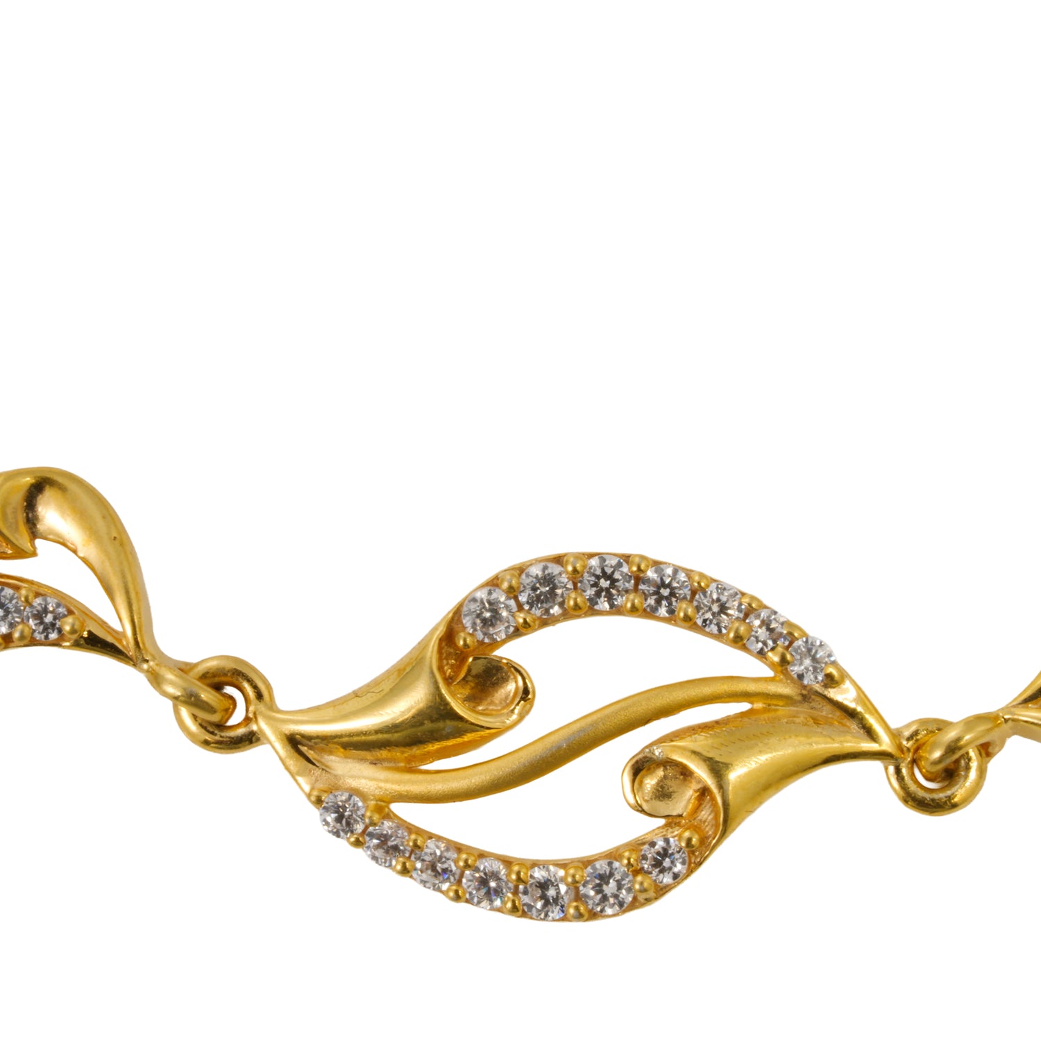 Lumiera open spark bracelet zircon silver bracelet radiant gold finish – 417-00140