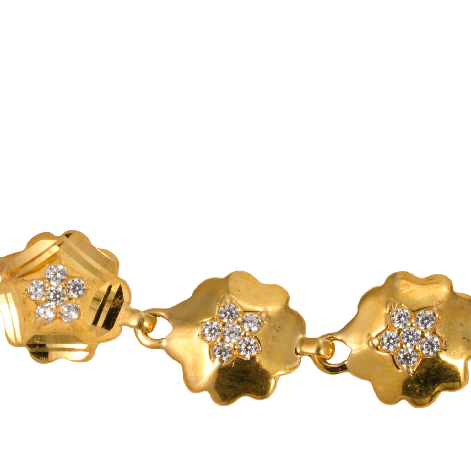 Aurielle luxe stone bracelet zircon silver bracelet radiant gold finish – 417-00058