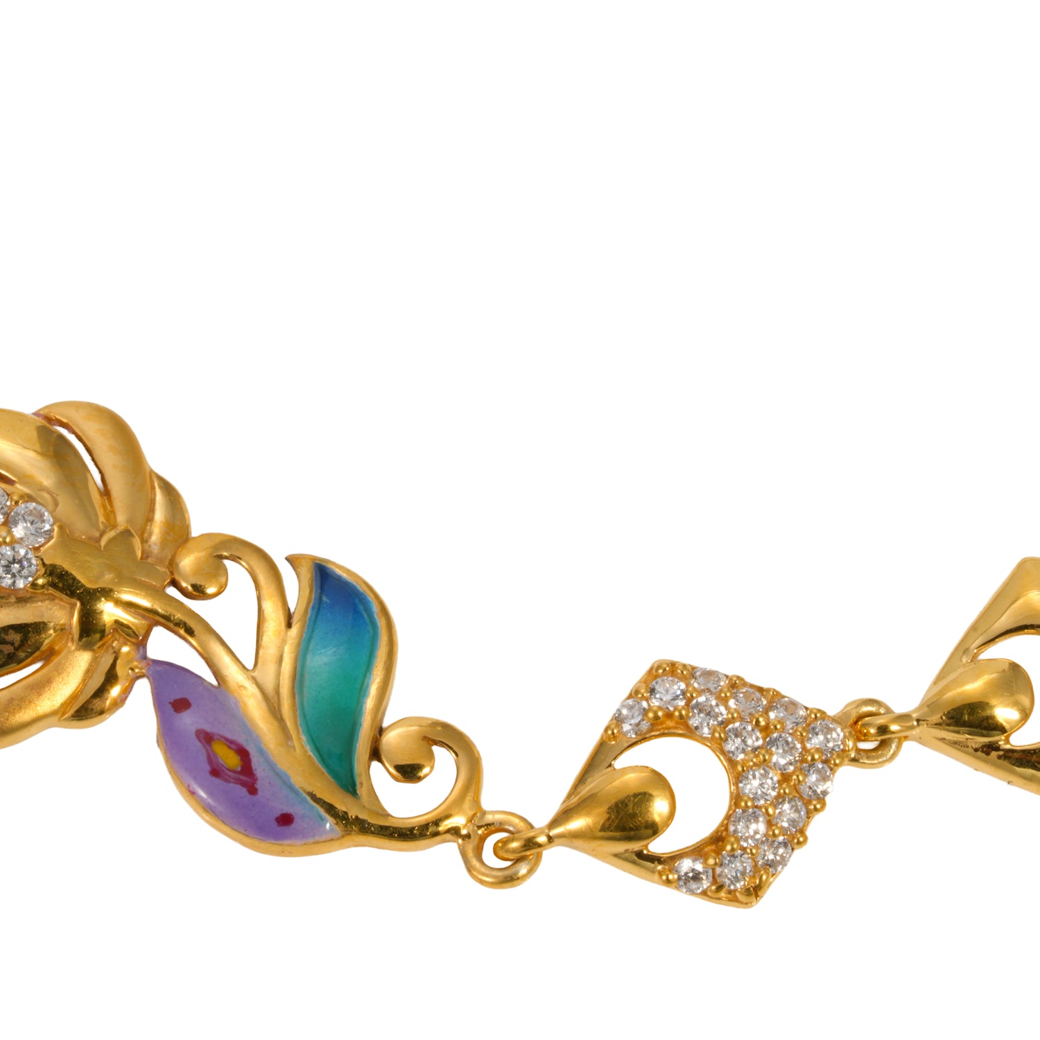 Lavielle lotus radiance zircon silver bracelet radiant gold finish – 417-00049