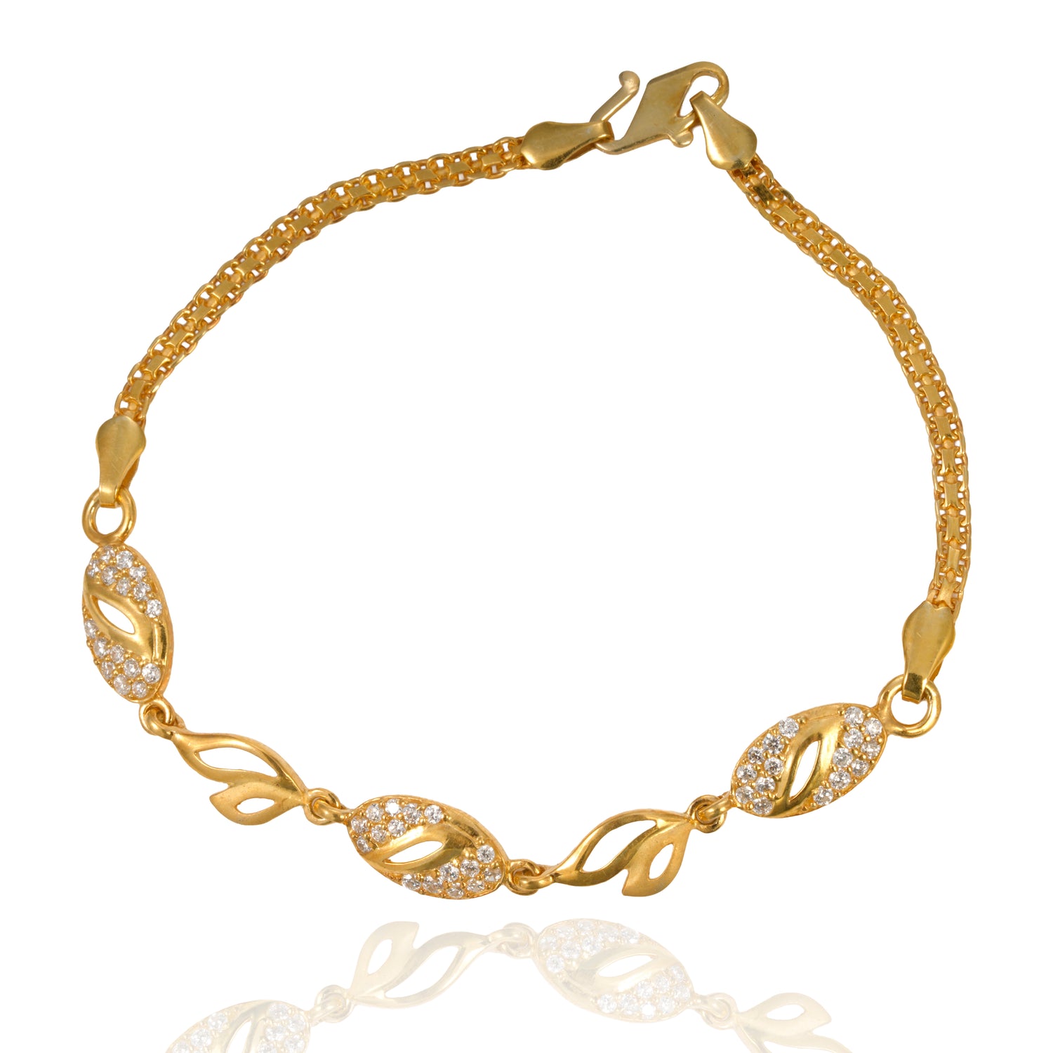 Lumiere white radiance zircon silver bracelet radiant gold finish – 417-00136