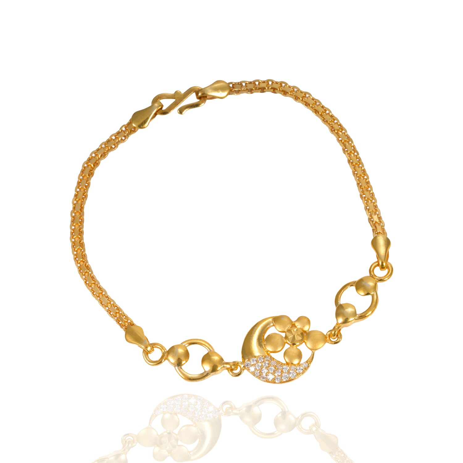 Lunaria spark bracelet zircon silver bracelet radiant gold finish – 417-00059