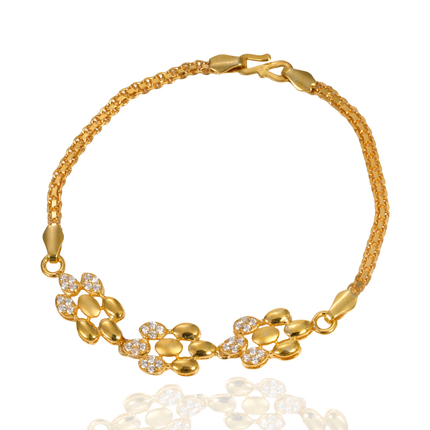 Aurivelle luxe bracelet zircon silver bracelet radiant gold finish – 417-00103