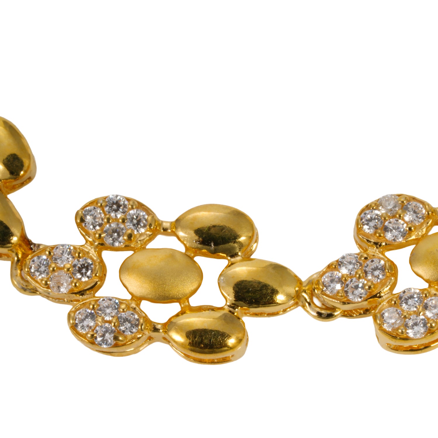 Aurivelle luxe bracelet zircon silver bracelet radiant gold finish – 417-00103